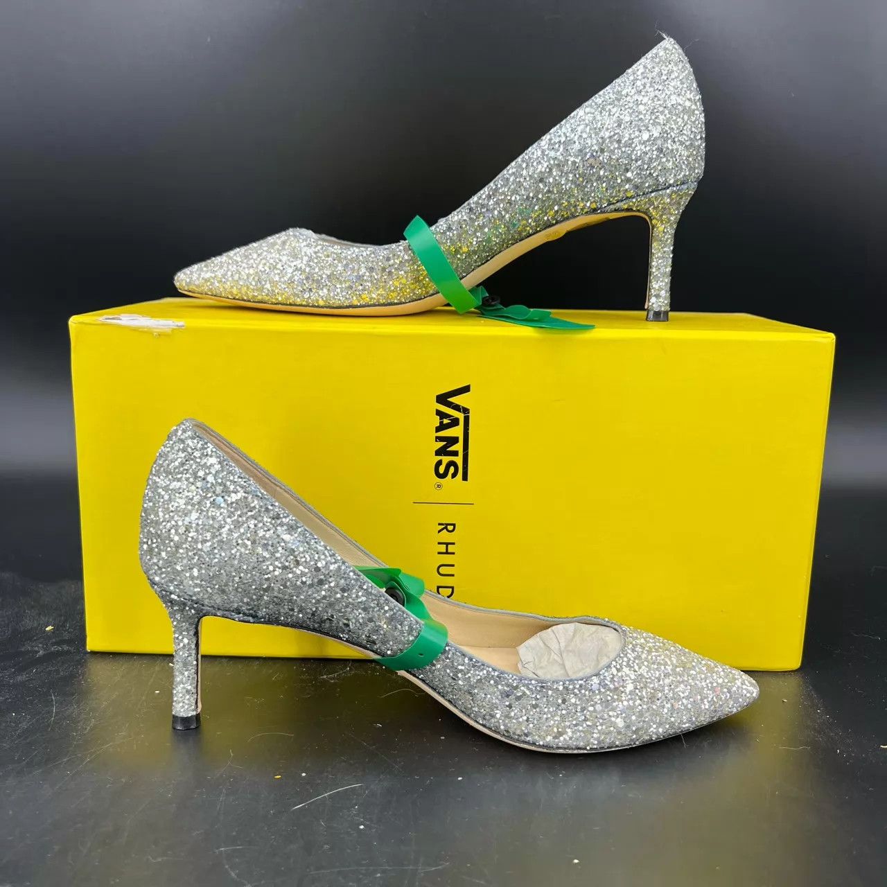 Jimmy Choo Jimmy Choo Silver Sequin Heels 36 Near New Box Size US 5.5 / IT 35.5 - 2 Thumbnail