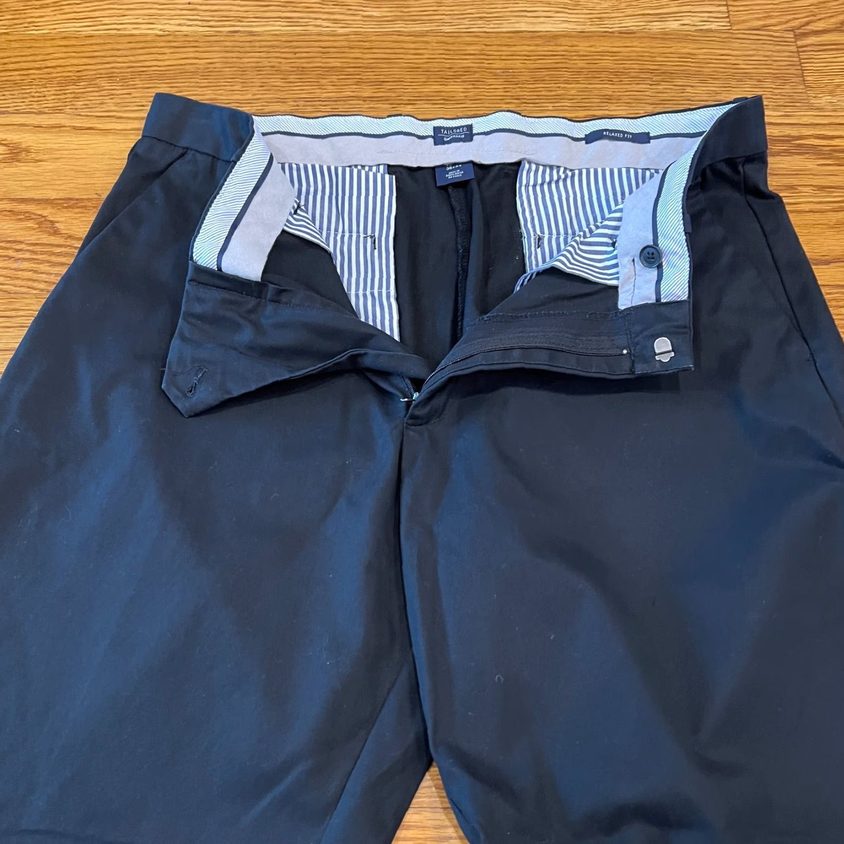 Gap VINTAGE Gap Men's Chino Pants Flat Front Straight Fit Black 36x32 Casual Business Formal Size US 36 / EU 52 - 6 Thumbnail