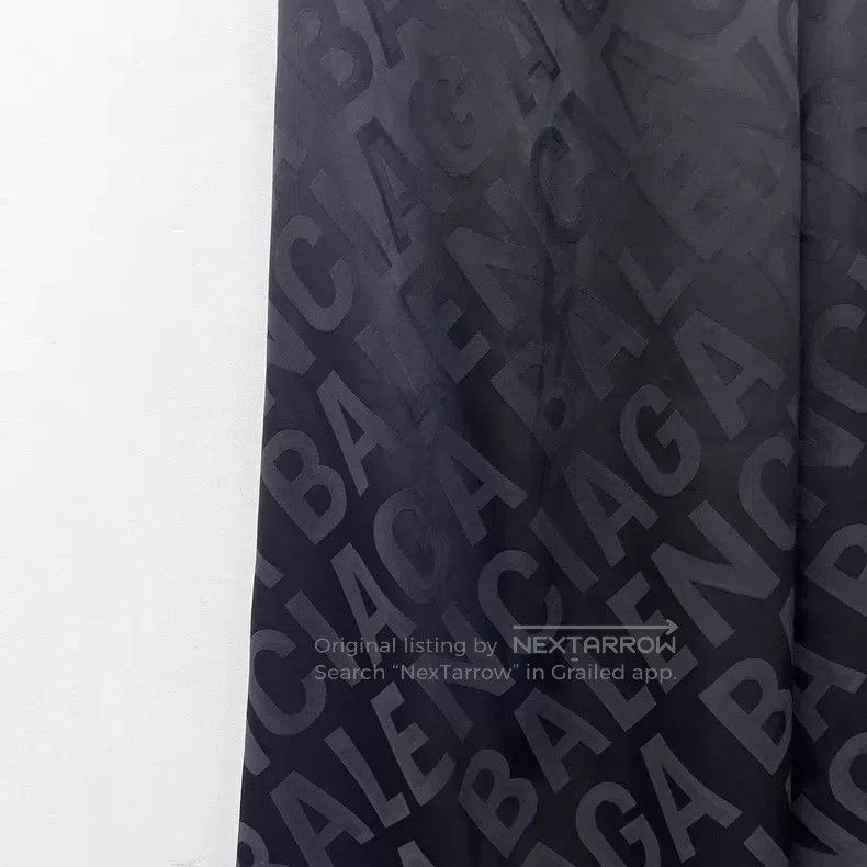 Balenciaga Balenciaga Black Logo Letter Print Camo Wide Leg Lounge Pa Size 33" - 4 Thumbnail