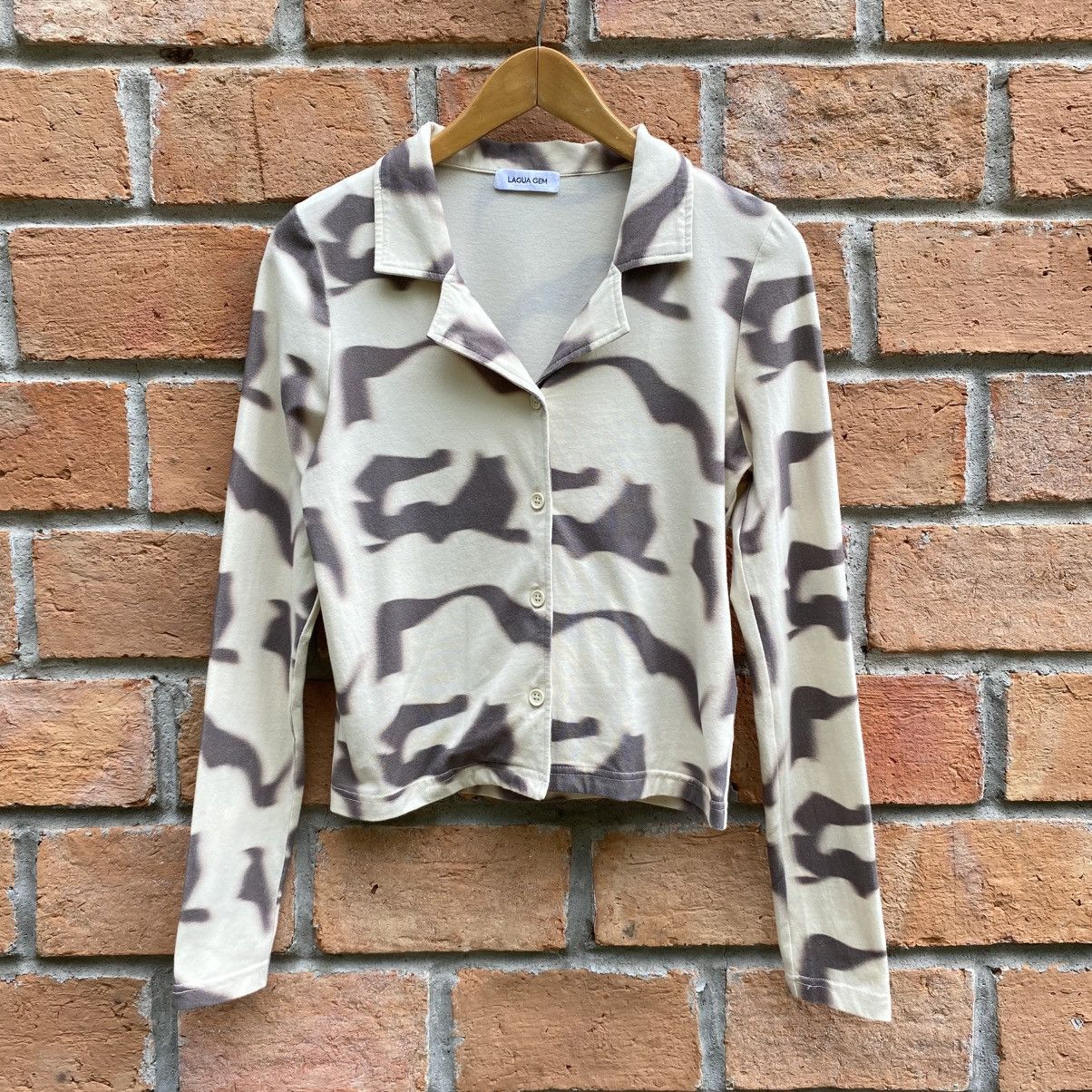 Designer LAGUA GEM Desert Toned Abstract Print Blouse Size S / US 4 / IT 40 - 13 Thumbnail