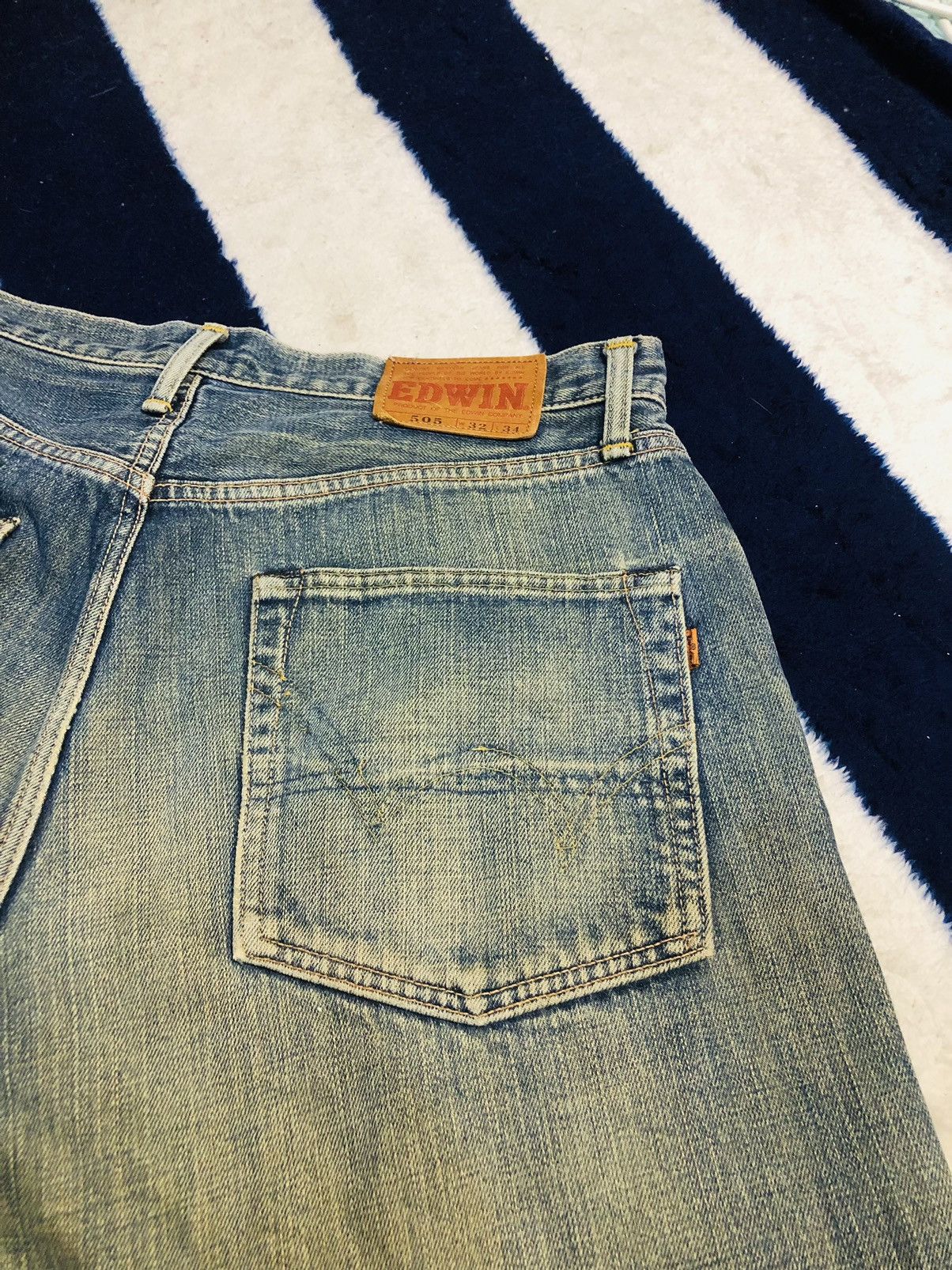 Edwin × Japanese Brand Edwin Distressed Jeans (1) Size US 34 / EU 50 - 15 Thumbnail