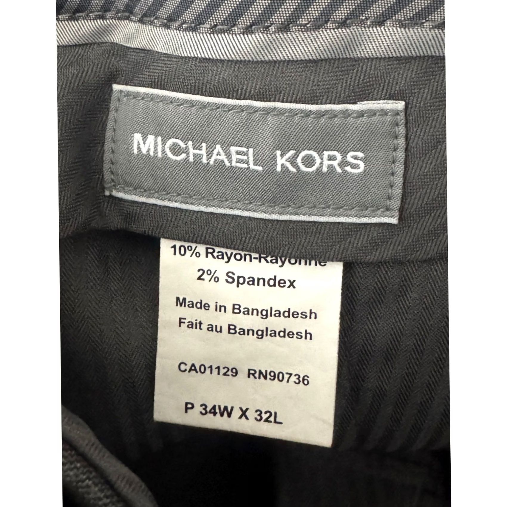Michael Kors Michael Kors Men Gray Flat Front Dress Pants Slacks Size 34 Size US 34 / EU 50 - 6 Thumbnail