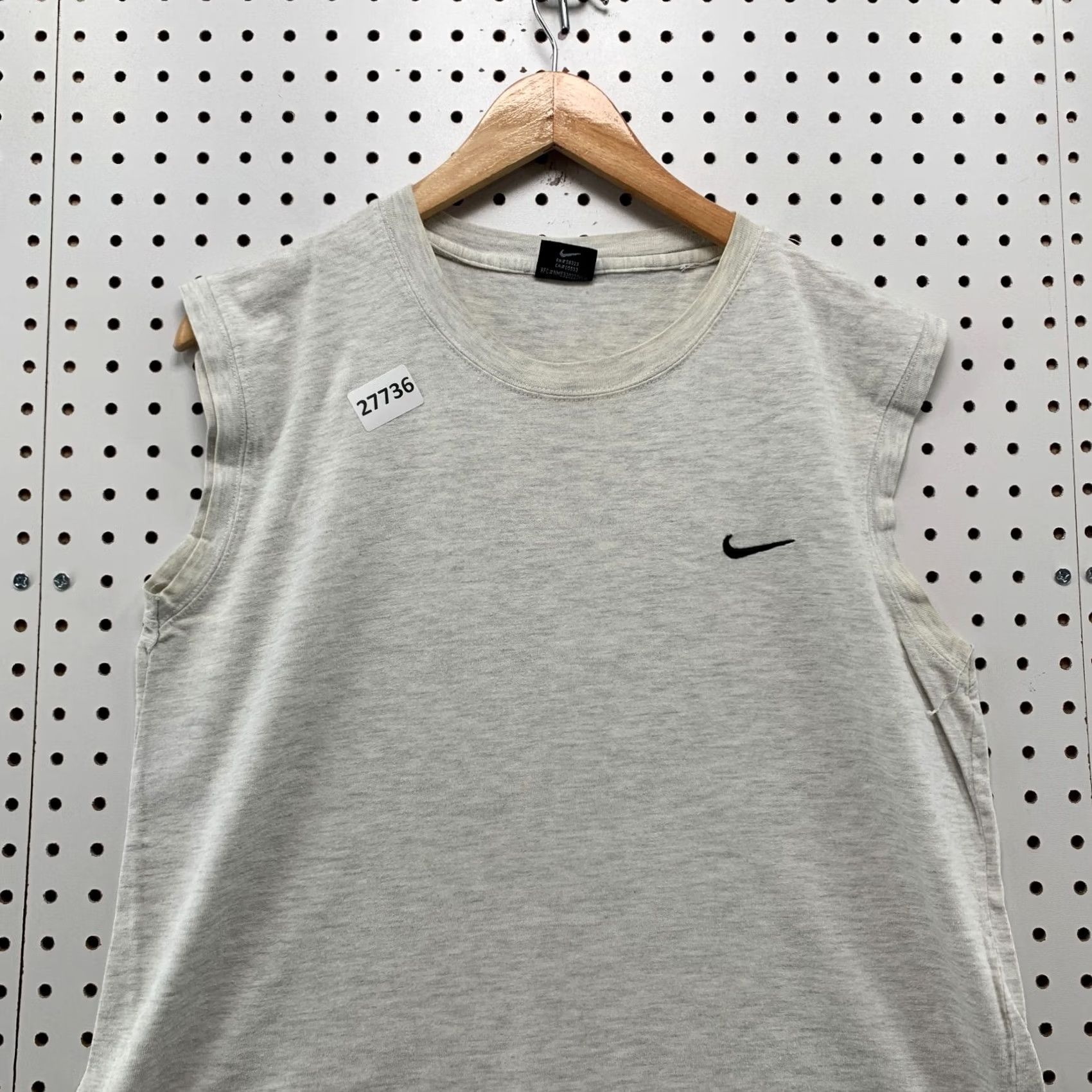 Nike VINTAGE Nike Shirt Gray Black Embroidered Swoosh Womens Large Size L / US 10 / IT 46 - 2 Thumbnail