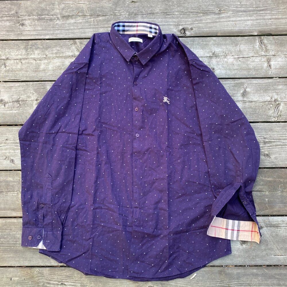 Burberry × Vintage Vintage Burberry Brit Purple Constellations Novacheck Butto Size US XXL / EU 58 / 5 - 5 Thumbnail