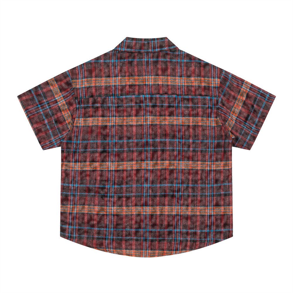 Japanese Brand × Vintage Men's American loose casual lapel letter print plaid shirt Size US M / EU 48-50 / 2 - 2 Thumbnail
