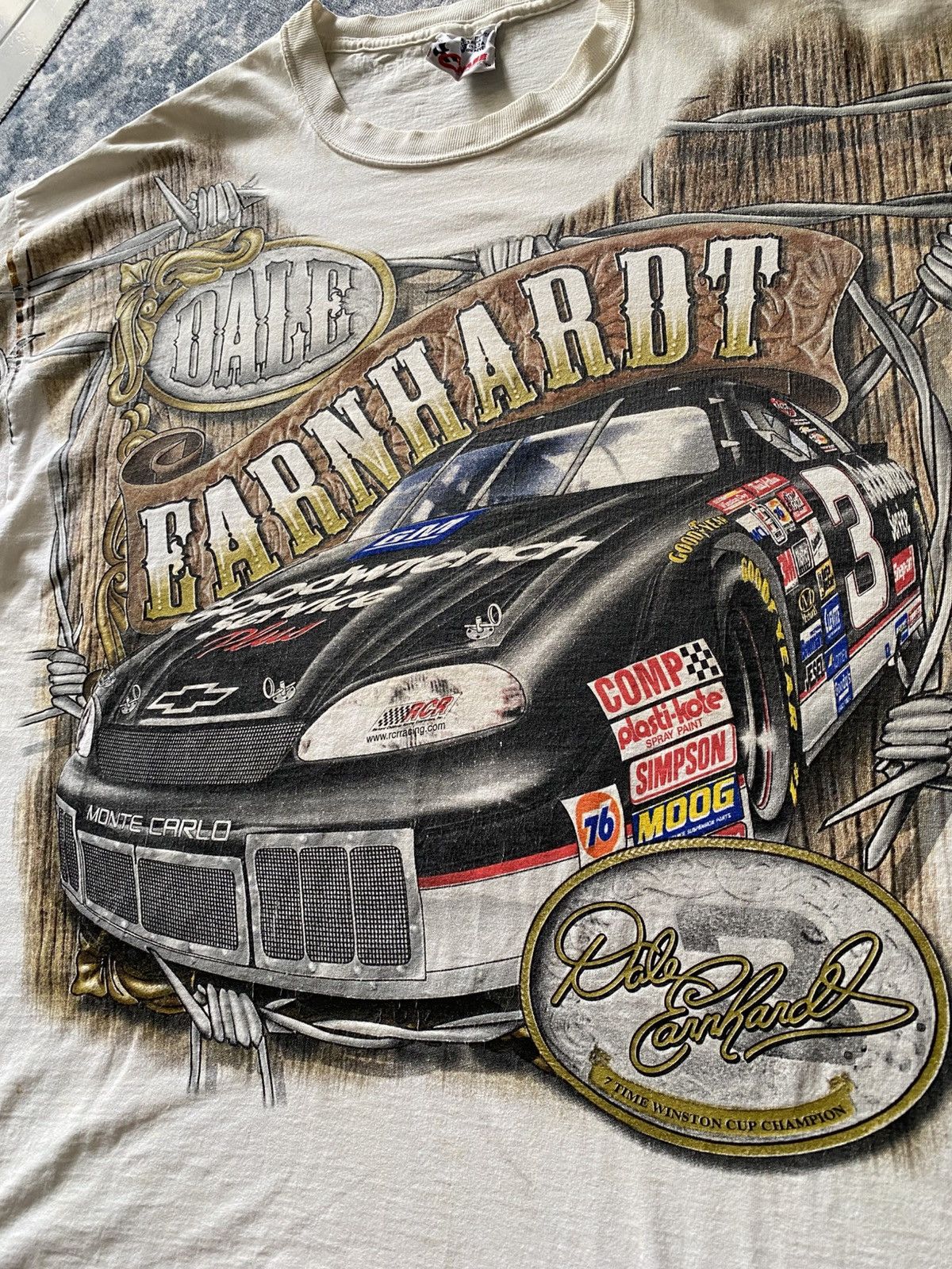 Chase Authentics Vintage 90s Dale Earnhardt NASCAR Racing All Over Print Tee Size US XL / EU 56 / 4 - 3 Thumbnail