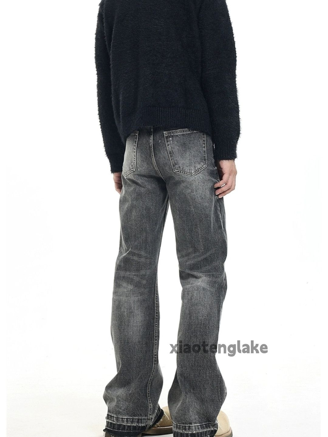 Jean × Vintage washed faded cleanfit yuppie bootcut flared punk jeans Size US 34 / EU 50 - 3 Thumbnail