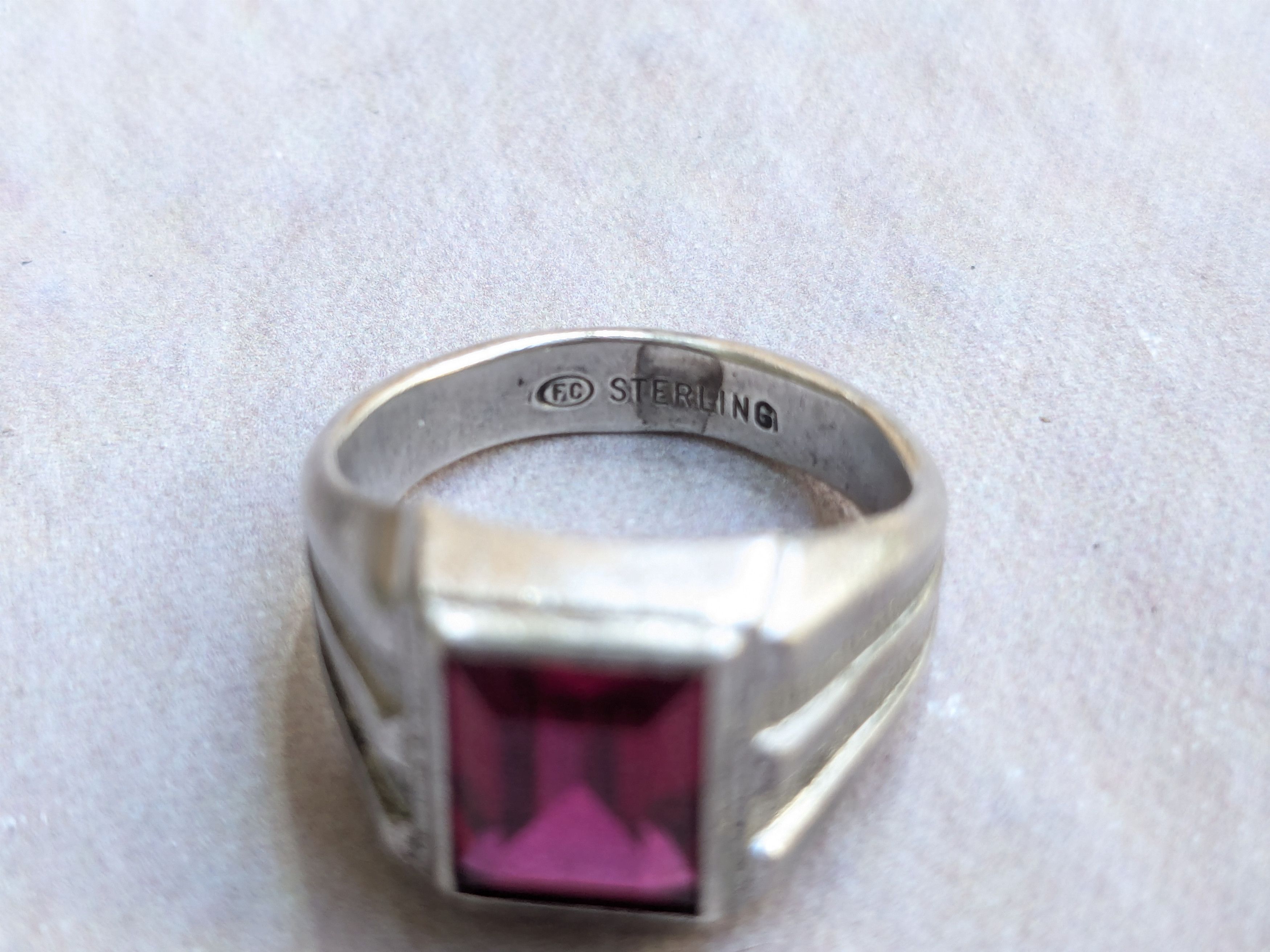 Jewelry Vintage Sterling Silver Ruby Ring Red Label Ruby 9 Size ONE SIZE - 5 Thumbnail