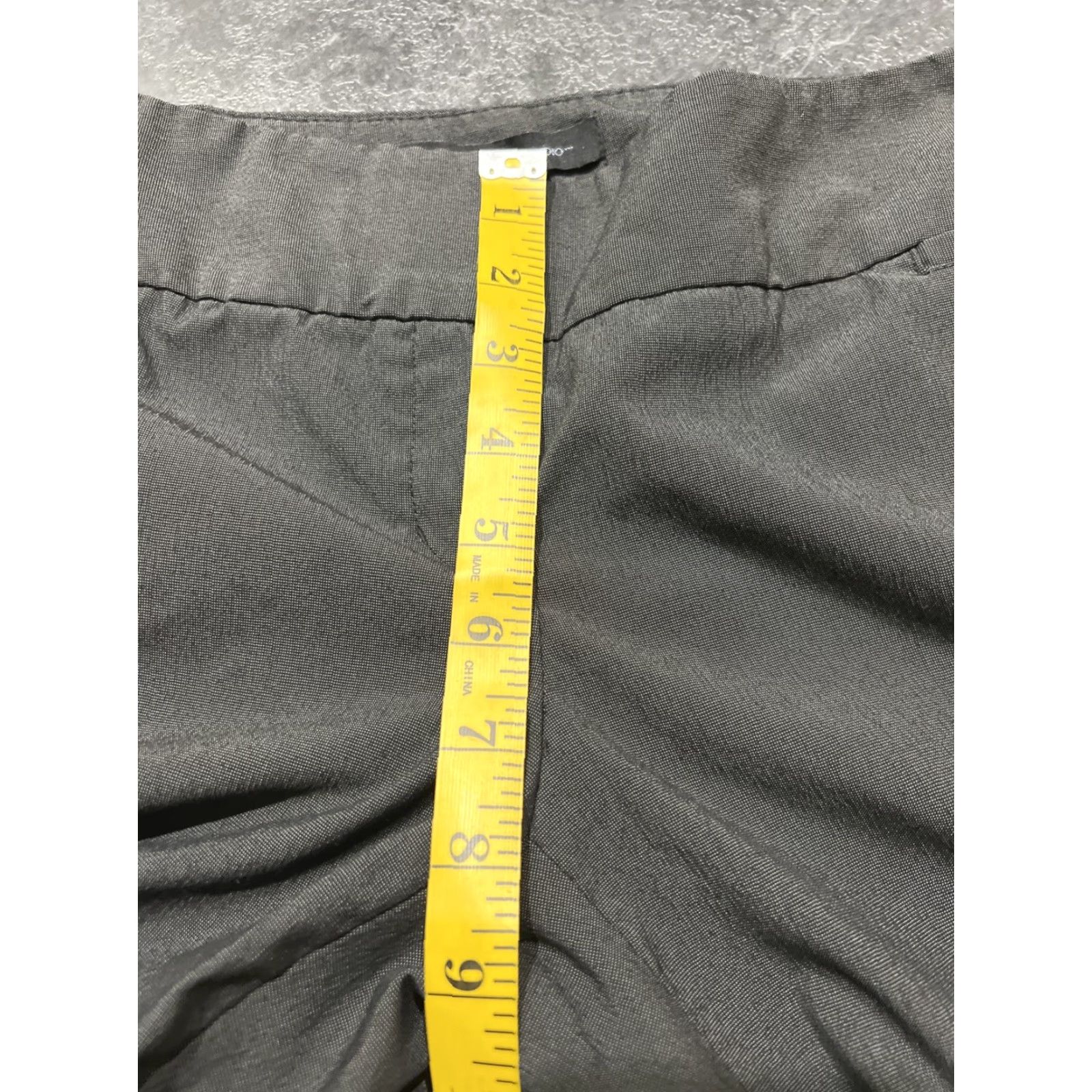 Express EUC Express Design Studio Publicist Stretch Dark Gray Pants Size 8 Womens Regular Flare Leg Wide Waistband Black Gray Style Tight Tweed Size 30" / US 8 / IT 44 - 8 Thumbnail