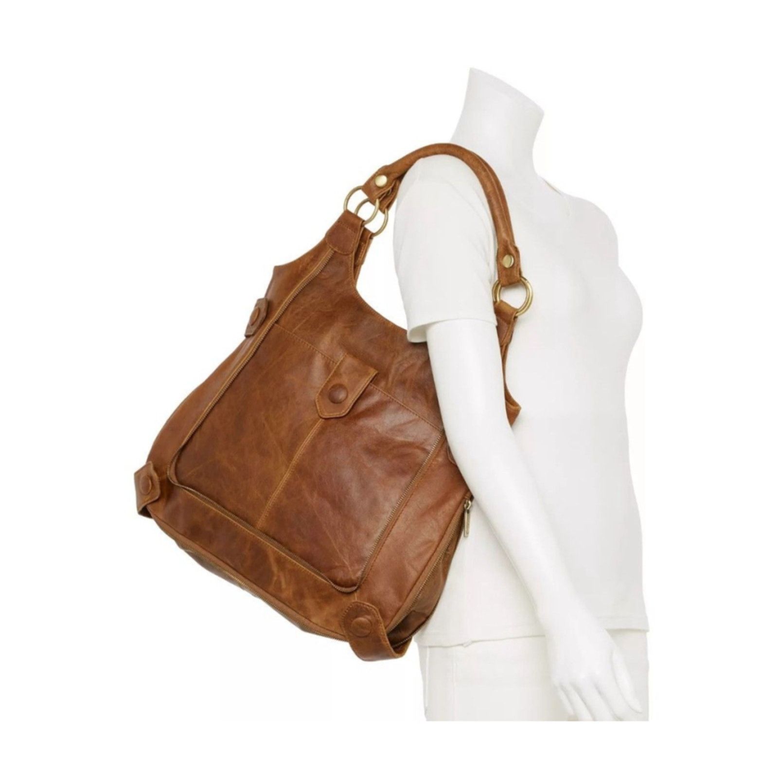 Leather Amerileather Judelle Universal Leather Satchel Size ONE SIZE - 6 Thumbnail