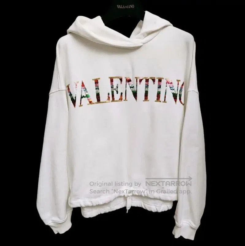 Other Valentino White Cotton Long Sleeve Crop Sweatshirt . Size XXS / US 00 / IT 34 - 4 Thumbnail