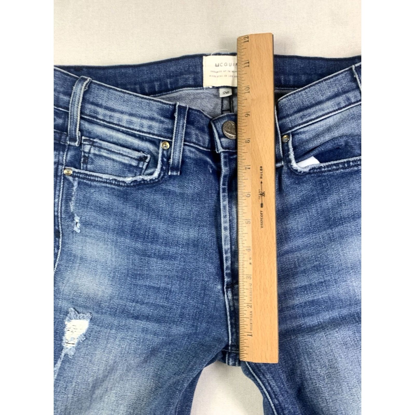 Denime McGuire Distressed Denim Blue Jeans Women's Size 26 Style 38B Size 26" / US 2 / IT 38 - 5 Thumbnail
