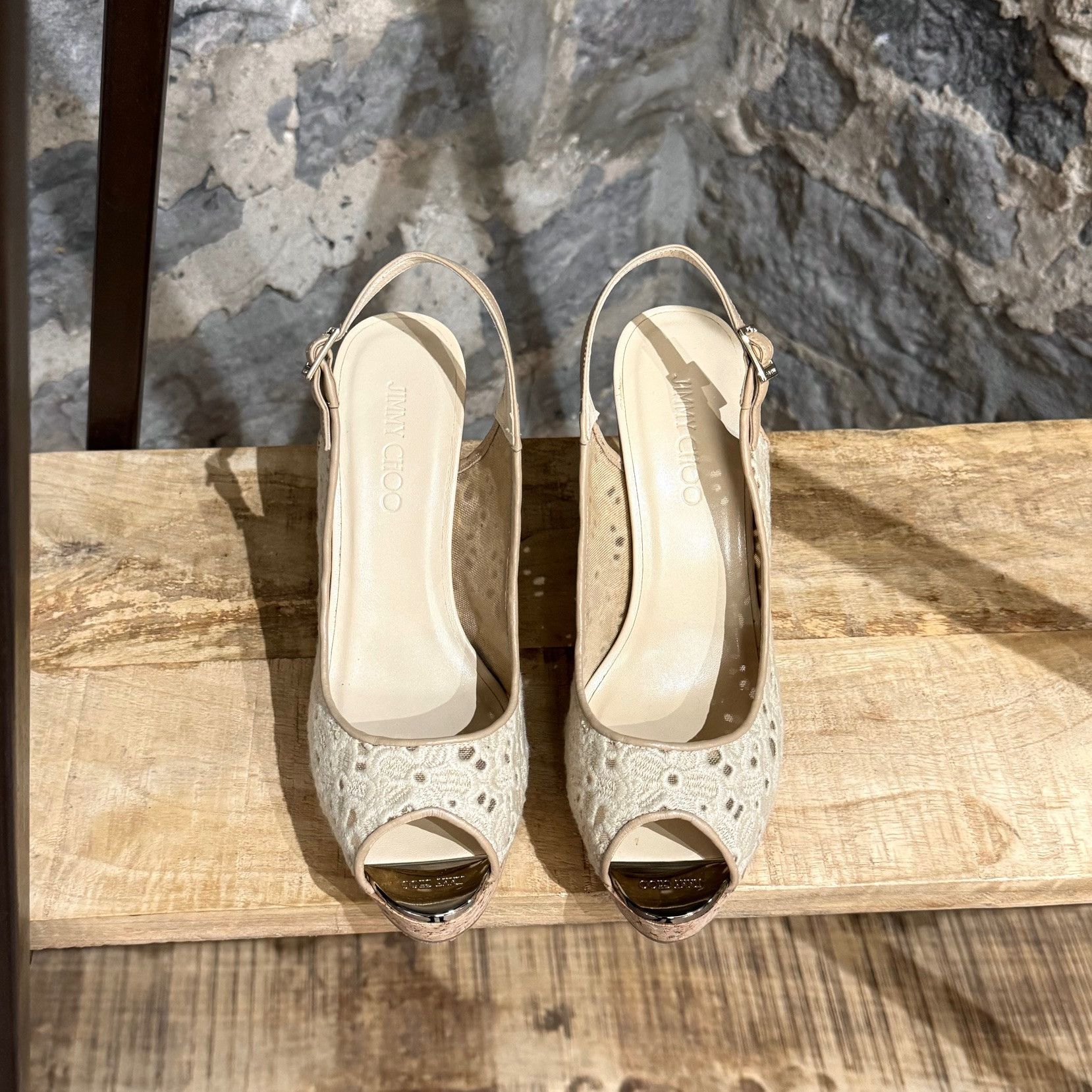 Jimmy Choo Jimmy Choo Prova Floral Embroidered Cork Wedge Sandals Size US 11 / IT 41 - 2 Thumbnail