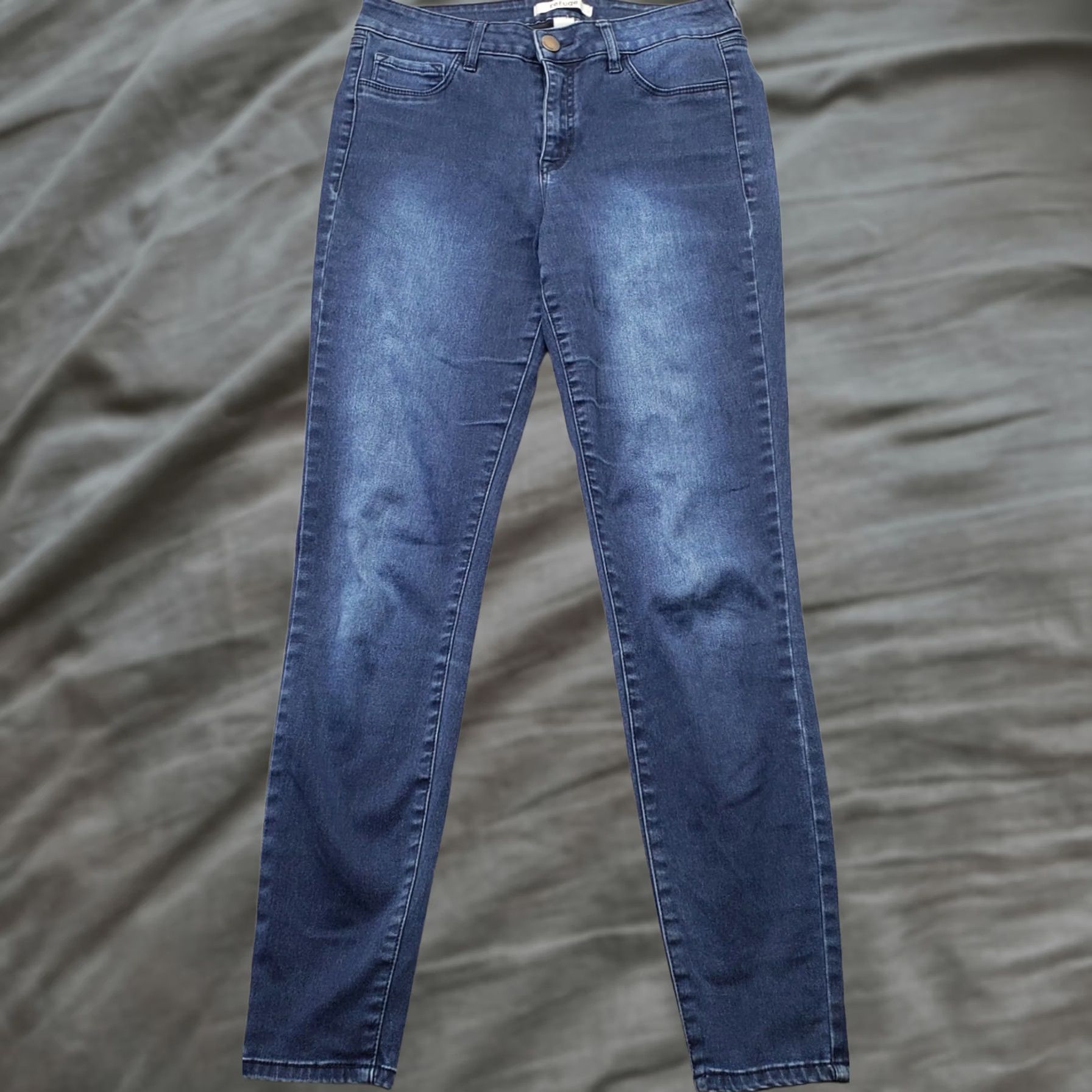 Vintage Refuge Skinny Jeans Womens Size 8 Blue Denim 5-Pocket Slim Fit Streetwear" Size 30" / US 8 / IT 44 - 1 Thumbnail