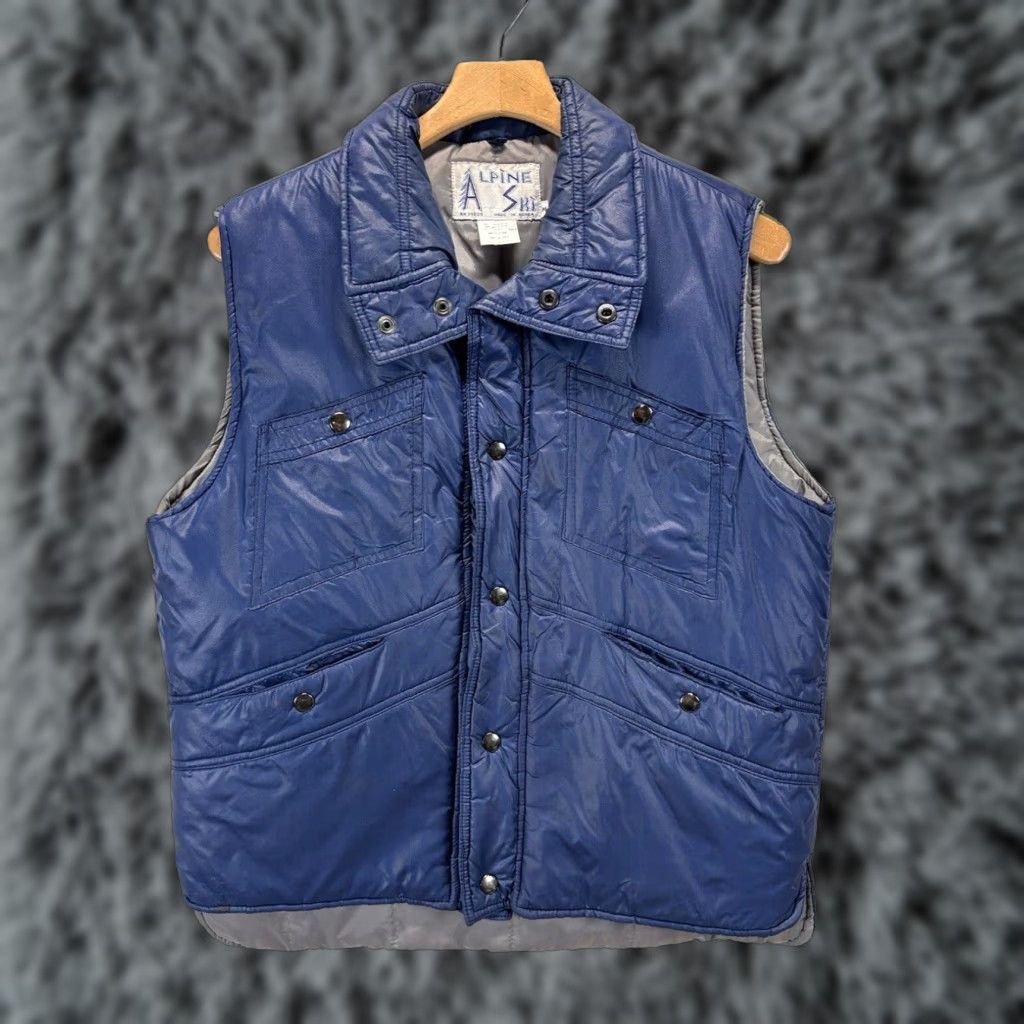 Vintage VINTAGE Alpine Ski Vest Blue Retro Puffer Vest Mens Medium Snap Closure Nylon Size US M / EU 48-50 / 2 - 1 Thumbnail