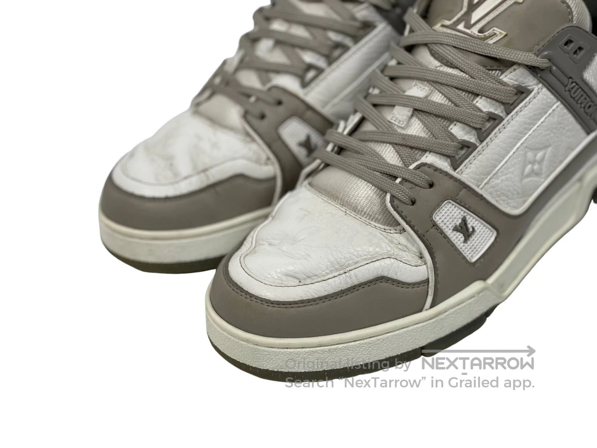 Louis Vuitton Louis Vuitton White and Grey Low-top Casual Shoes Size US 7 / EU 40 - 2 Thumbnail