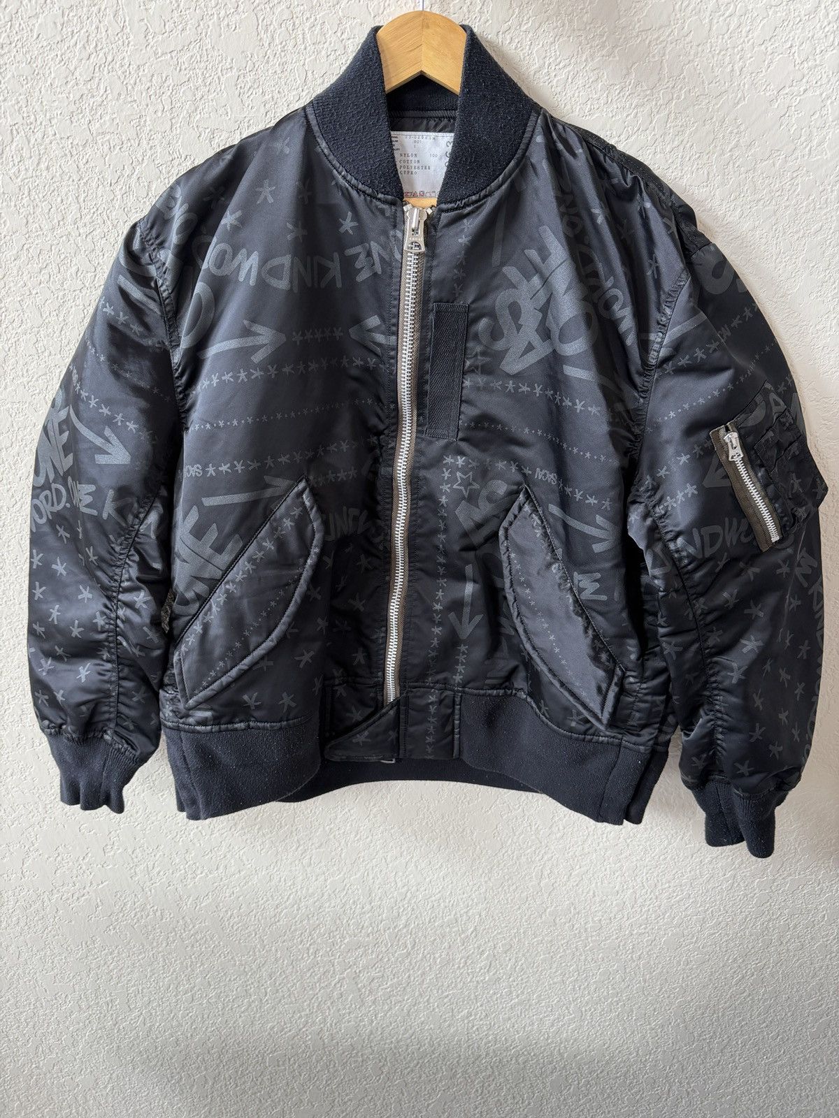 Sacai Sacai Eric Haze Bandana Graffiti Bomber Jacket Black Size US S / EU 44-46 / 1 - 1 Thumbnail