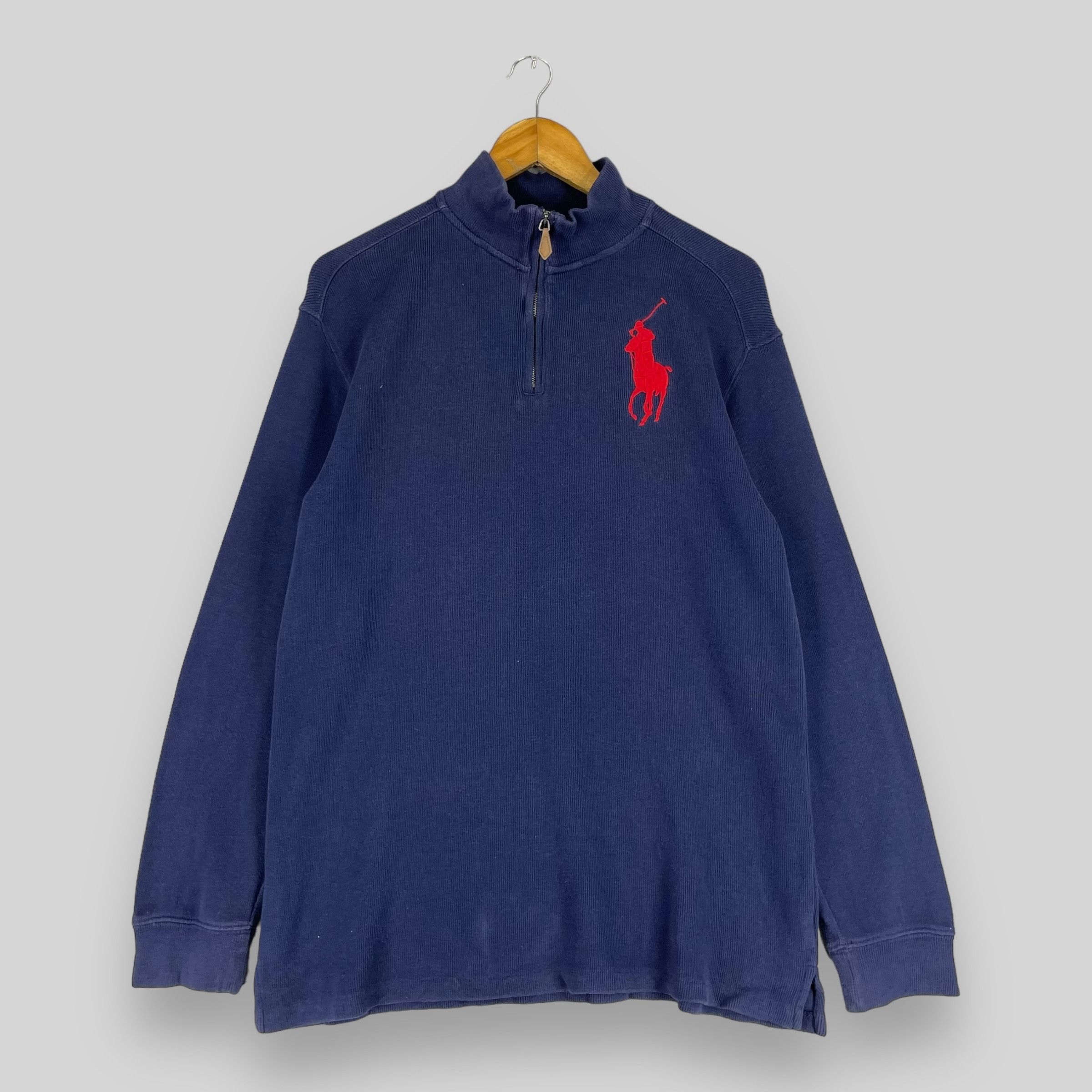 Polo Ralph Lauren × Vintage Vintage POLO RALPH LAUREN Big Pony Half Zipper Sweater Size US M / EU 48-50 / 2 - 1 Thumbnail