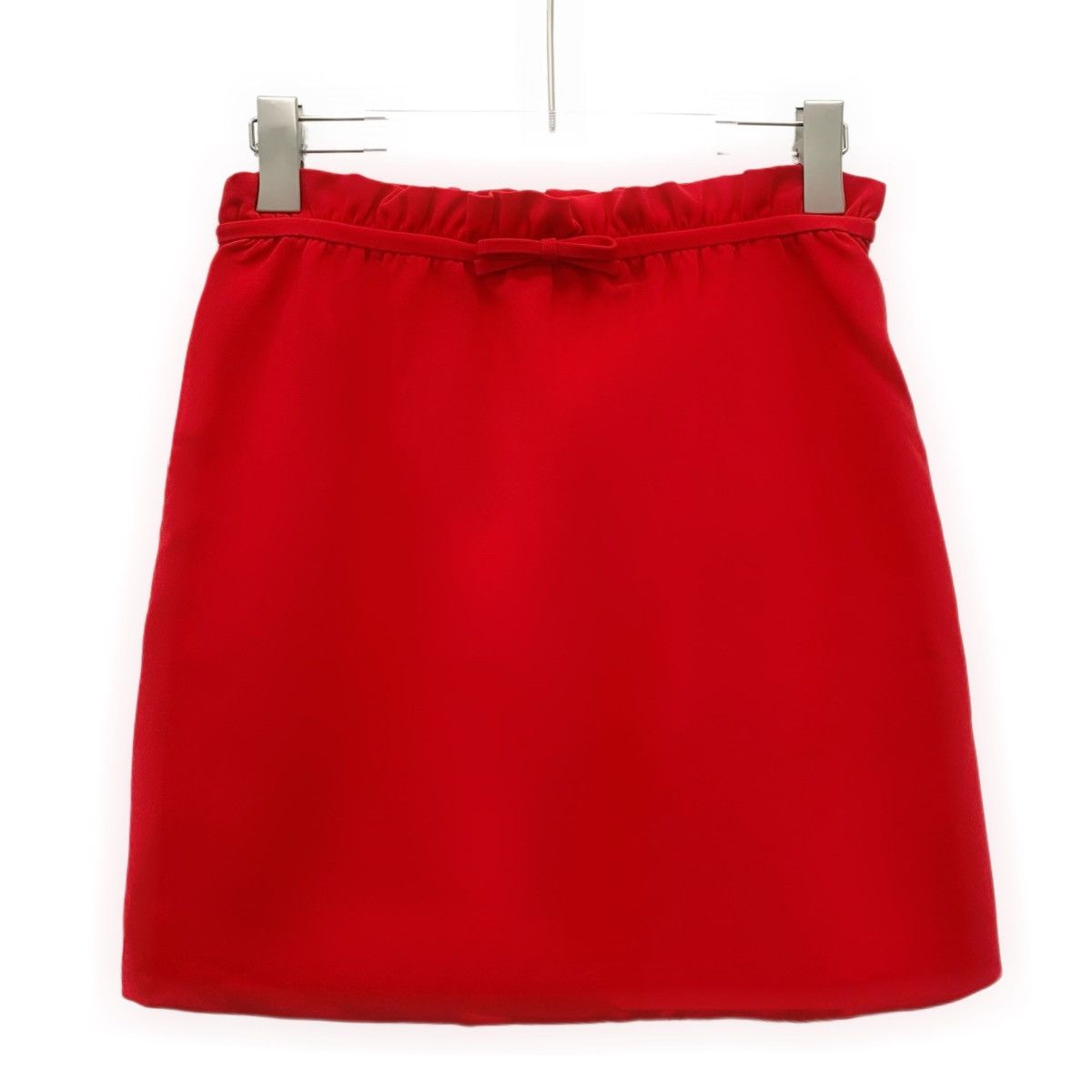Miu Miu Miu Miu Red Bow Trim Casual Mini Skirt K26WX Size 27" / US 4 / IT 40 - 1 Thumbnail