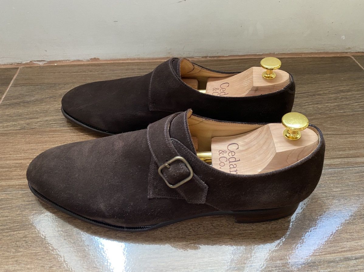 TLB Mallorca 196 Artista Dark Brown Suede Single monk strap Size US 8.5 / EU 41-42 - 3 Thumbnail