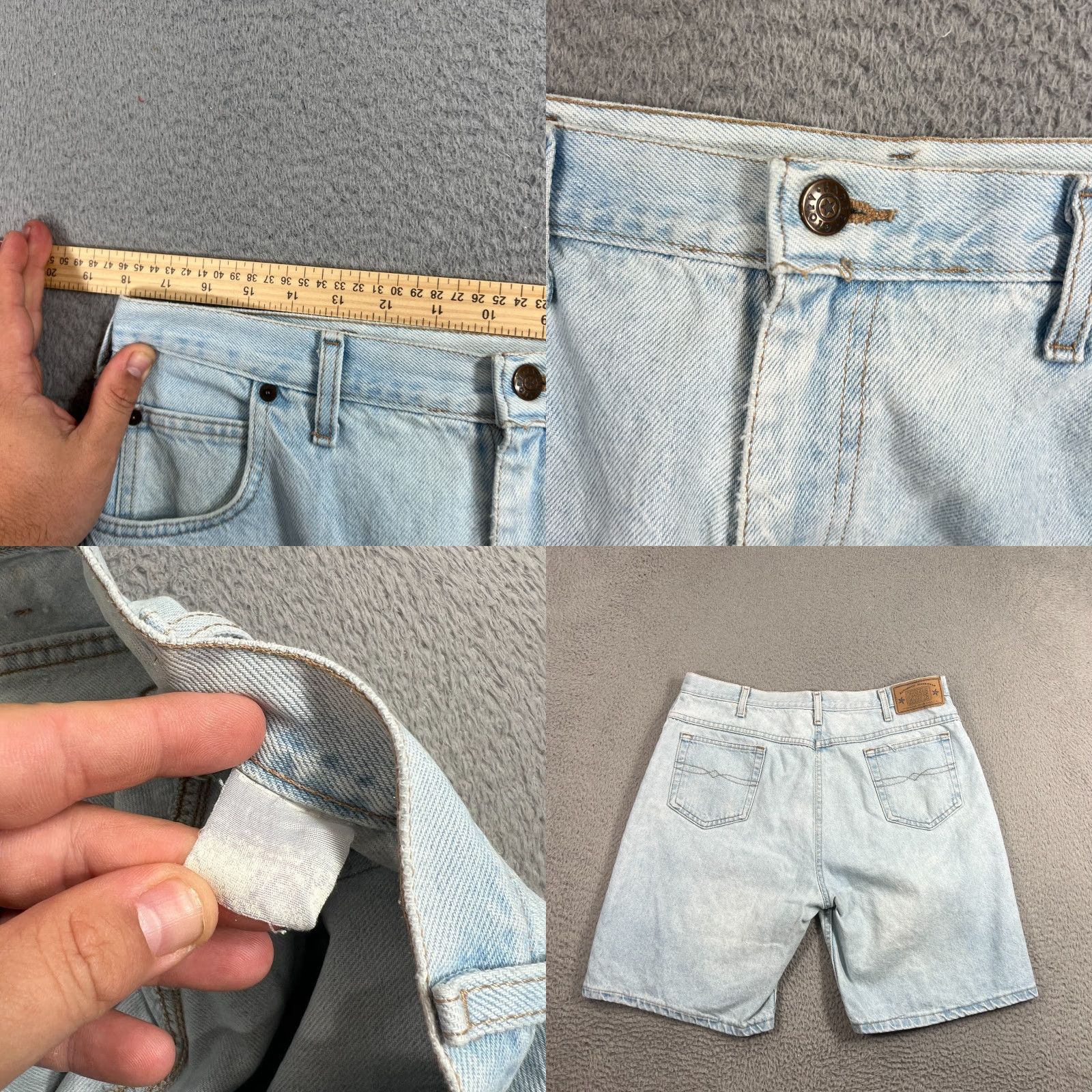 Faded Glory VINTAGE Faded Glory Men's 36 Denim Shorts Casual 90s Light Blue Distressed Cotton Jorts Size US 36 / EU 52 - 8 Thumbnail