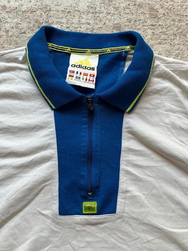 Adidas Adidas Equipments Sz XL Vintage 90s Polo Shirt Rare Zip Neck Size US XL / EU 56 / 4 - 2 Thumbnail