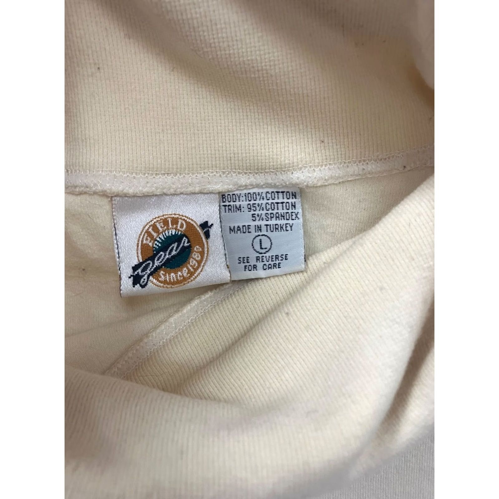 Off-White Field Gear Ivory Turtleneck Sweater Large Men Cotton Regular Size US L / EU 52-54 / 3 - 3 Thumbnail
