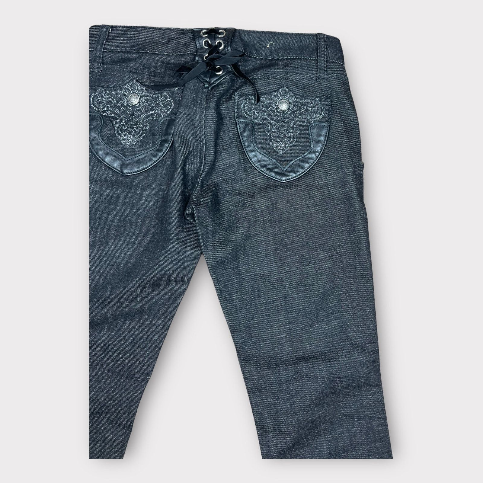 Express Express | Vintage Y2K Embellished Ultra Low Rise Jeans | 2 Size 26" / US 2 / IT 38 - 7 Thumbnail