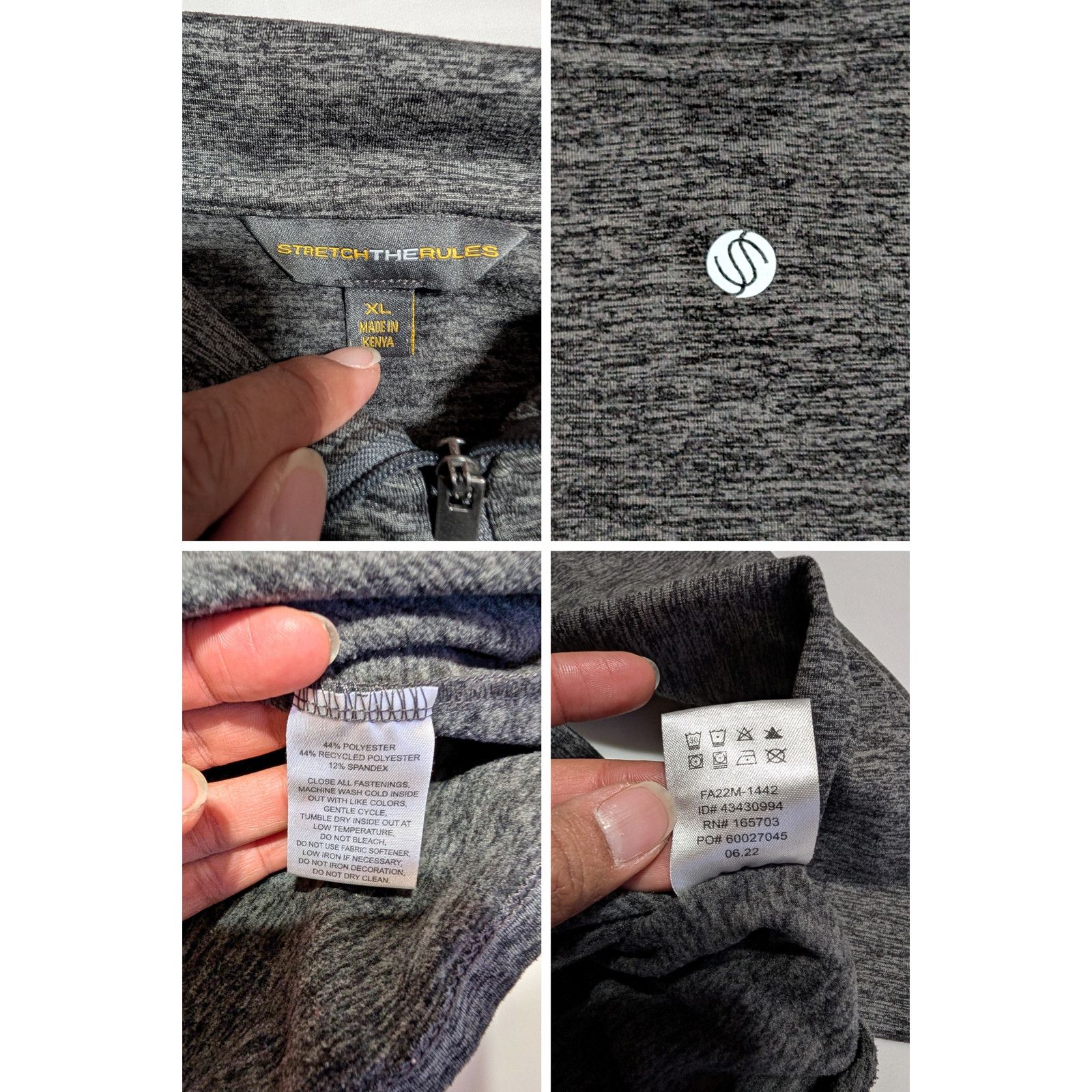 Unknown London Stretch the Rules Gray Quarter Zip Pullover XL Athletic Top Size L / US 10 / IT 46 - 7 Thumbnail