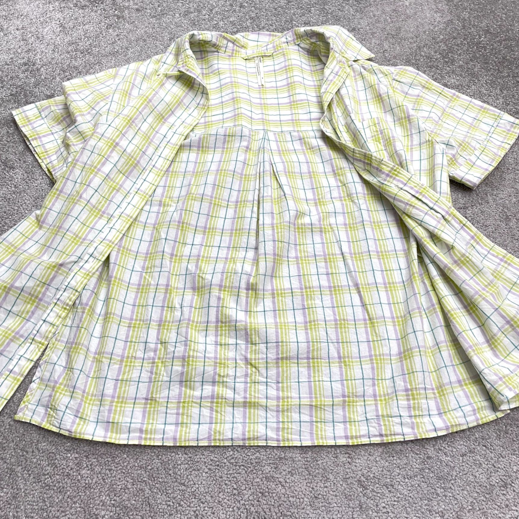 Anthropologie VINTAGE Anthropologie Women's XS Pastel Plaid Button-Down Shirt Casual Summer Spring Fall Oversized Size XS / US 0-2 / IT 36-38 - 3 Thumbnail