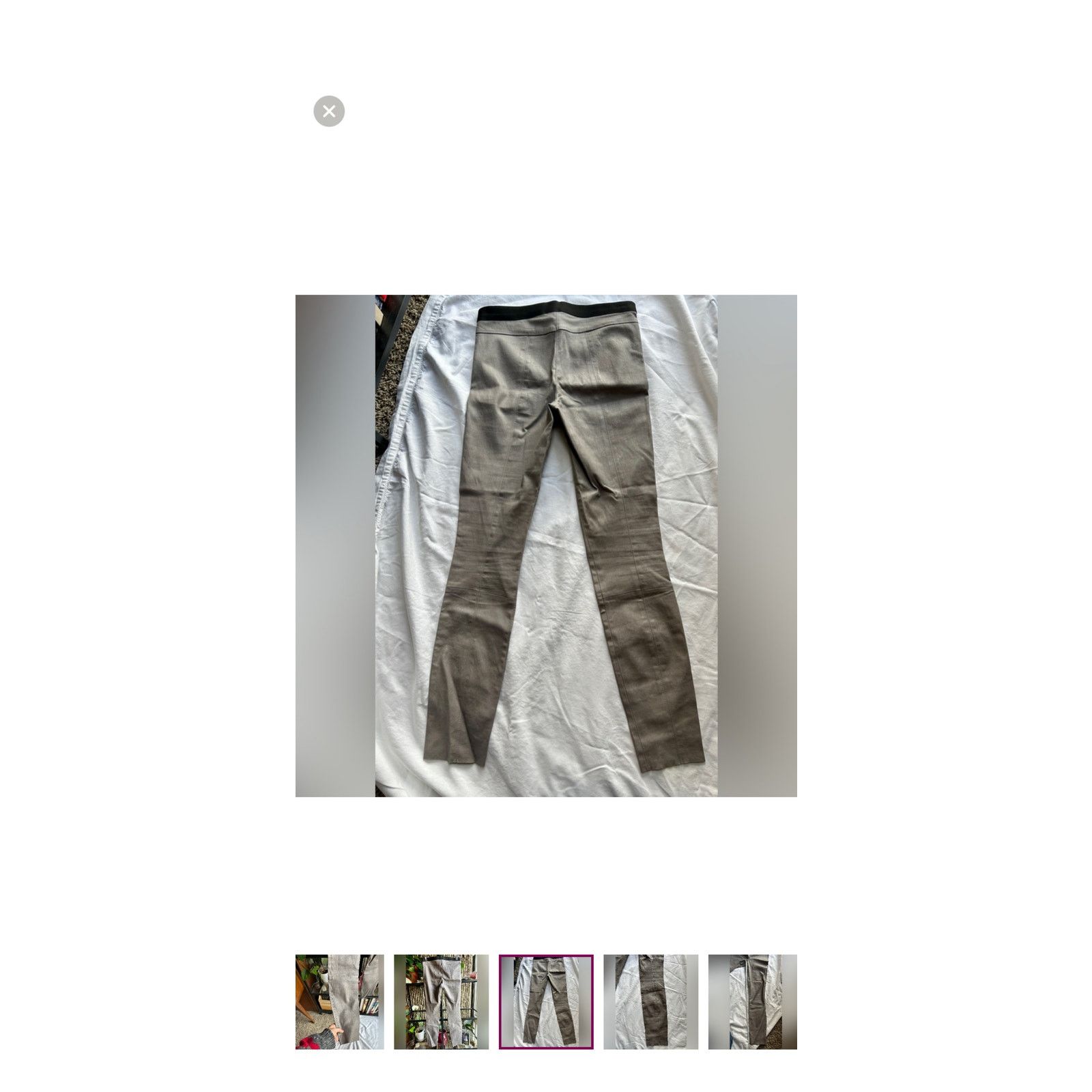 Theory Theory Gray Lamb Leather Leggings Size 4 Slim Fit Leather Size 27" / US 4 / IT 40 - 14 Thumbnail