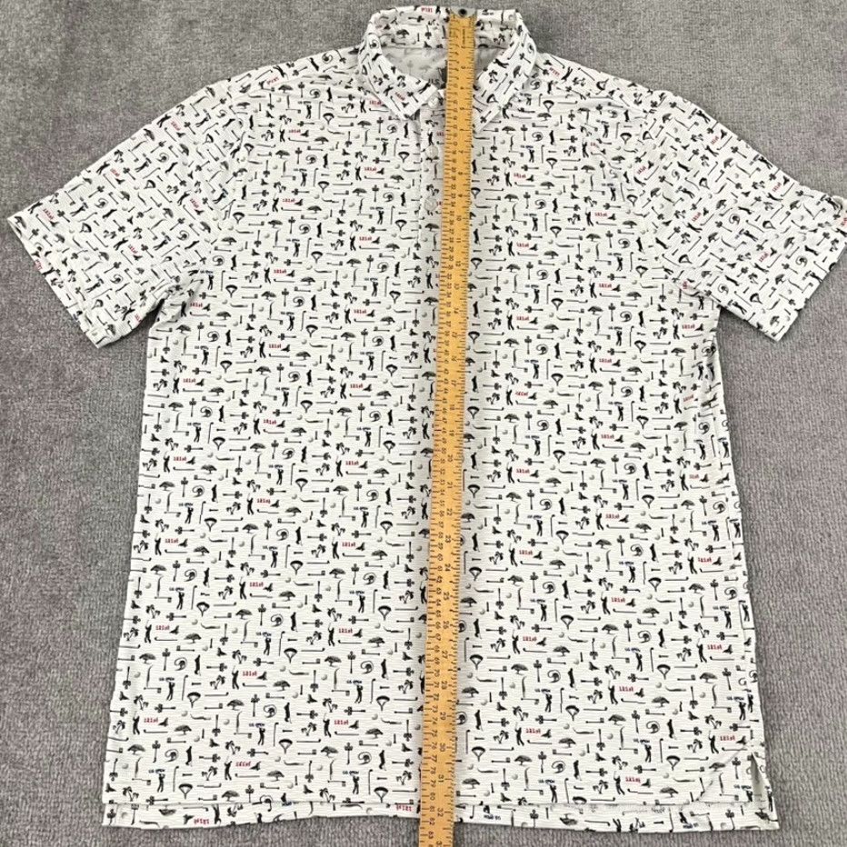 Vintage US OPEN Polo Shirt Men Large White Geometric 121st Torrey Pines Golf Performance Sport Logo Size US L / EU 52-54 / 3 - 4 Thumbnail