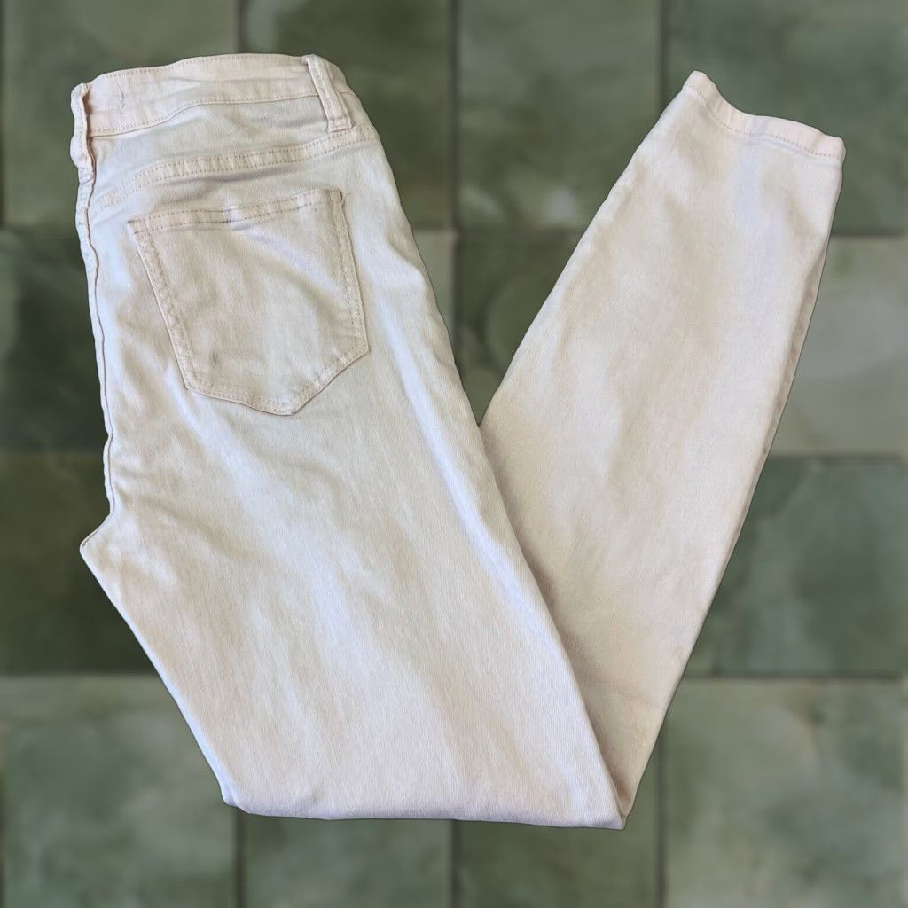 Pinko Cello Womens Blush Pink Distressed Skinny Jeans 9 Juniors Stretch Cotton Blend Mid Rise Size 30" / US 8 / IT 44 - 1 Thumbnail