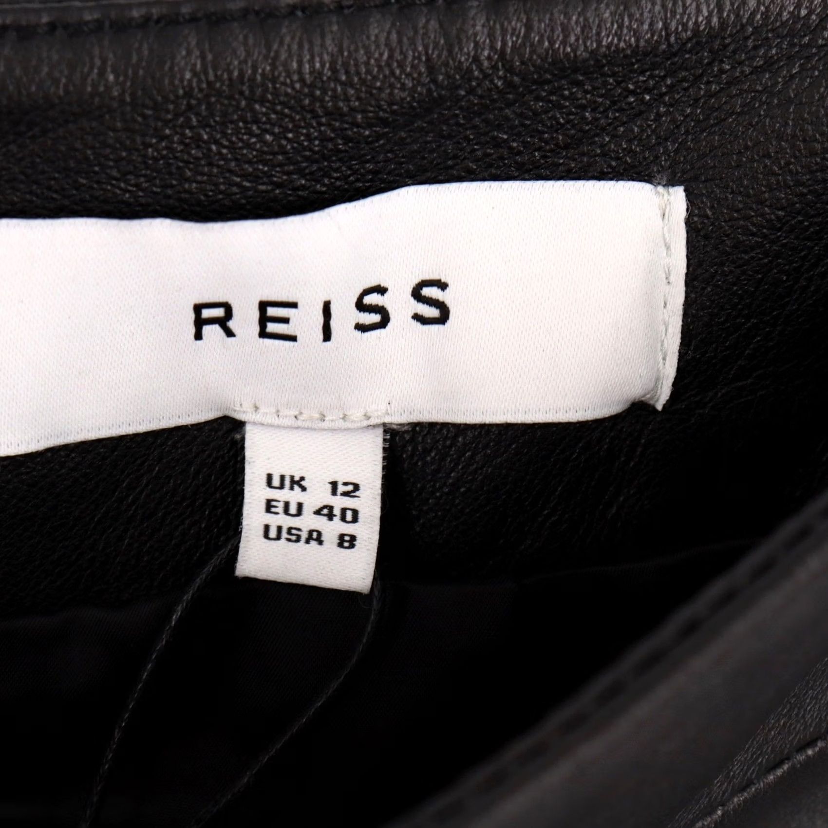 Reiss Reiss Reagan Sheep Leather Pencil Skirt Women's 8 Black Zip Back NWT Size 30" / US 8 / IT 44 - 3 Thumbnail