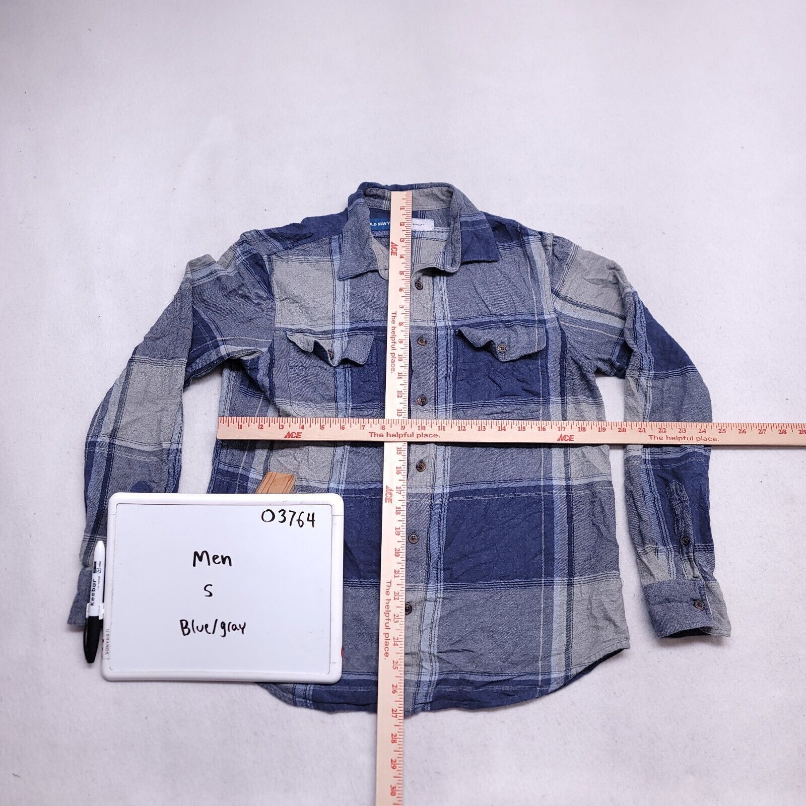 Old Navy Old Navy Buffalo Check Flannel Shirt Mens Size S Blue Gray Size US S / EU 44-46 / 1 - 6 Thumbnail