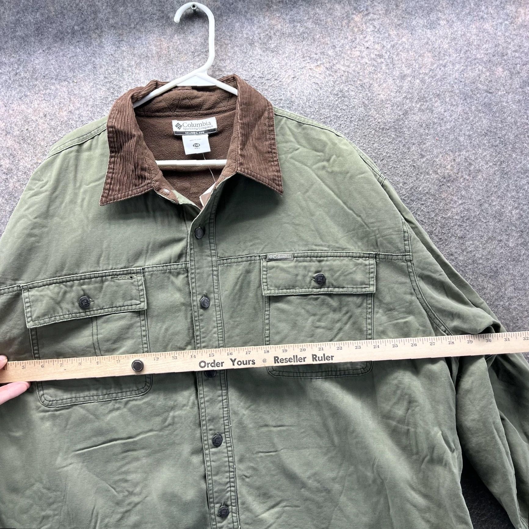 Vintage Columbia Jacket Mens 2XB Green ROC III Lined Shirt Jac Fleece Canvas Outdoor Size US XXL / EU 58 / 5 - 5 Thumbnail