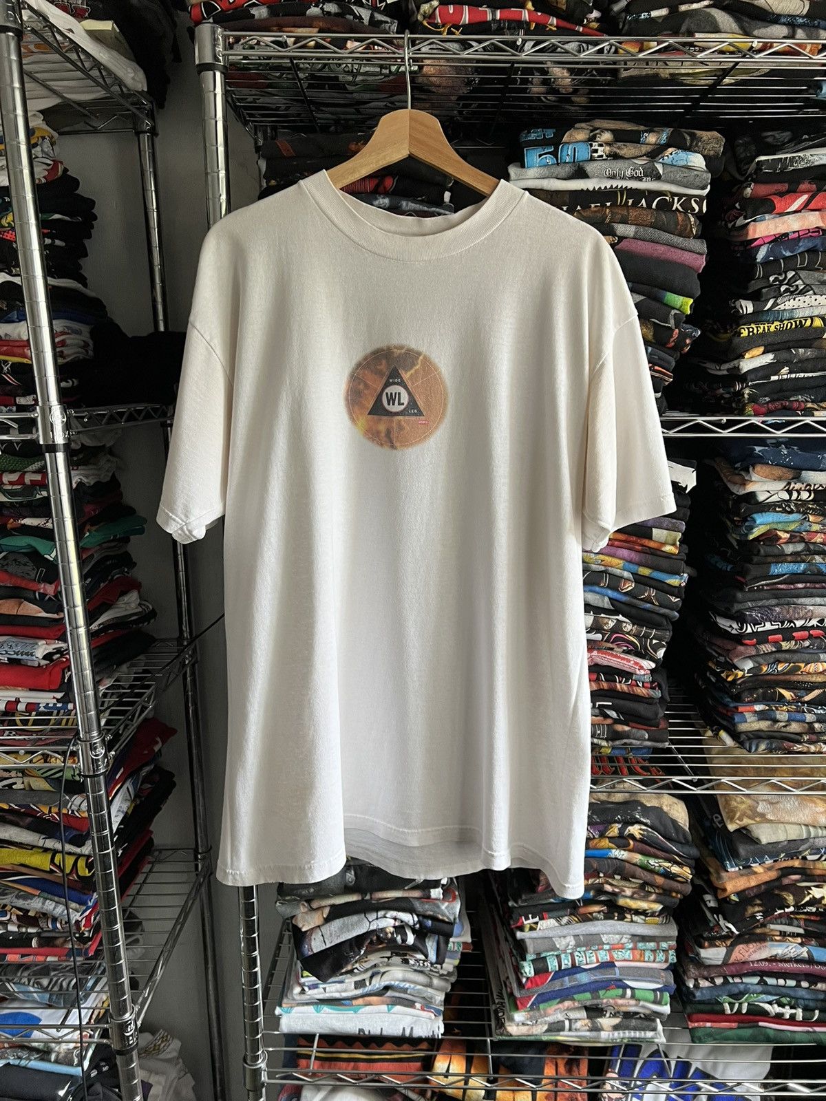 Levi's 90s Levi’s Wide Leg WL Triangle Jeans Promo Tee Size US L / EU 52-54 / 3 - 1 Thumbnail