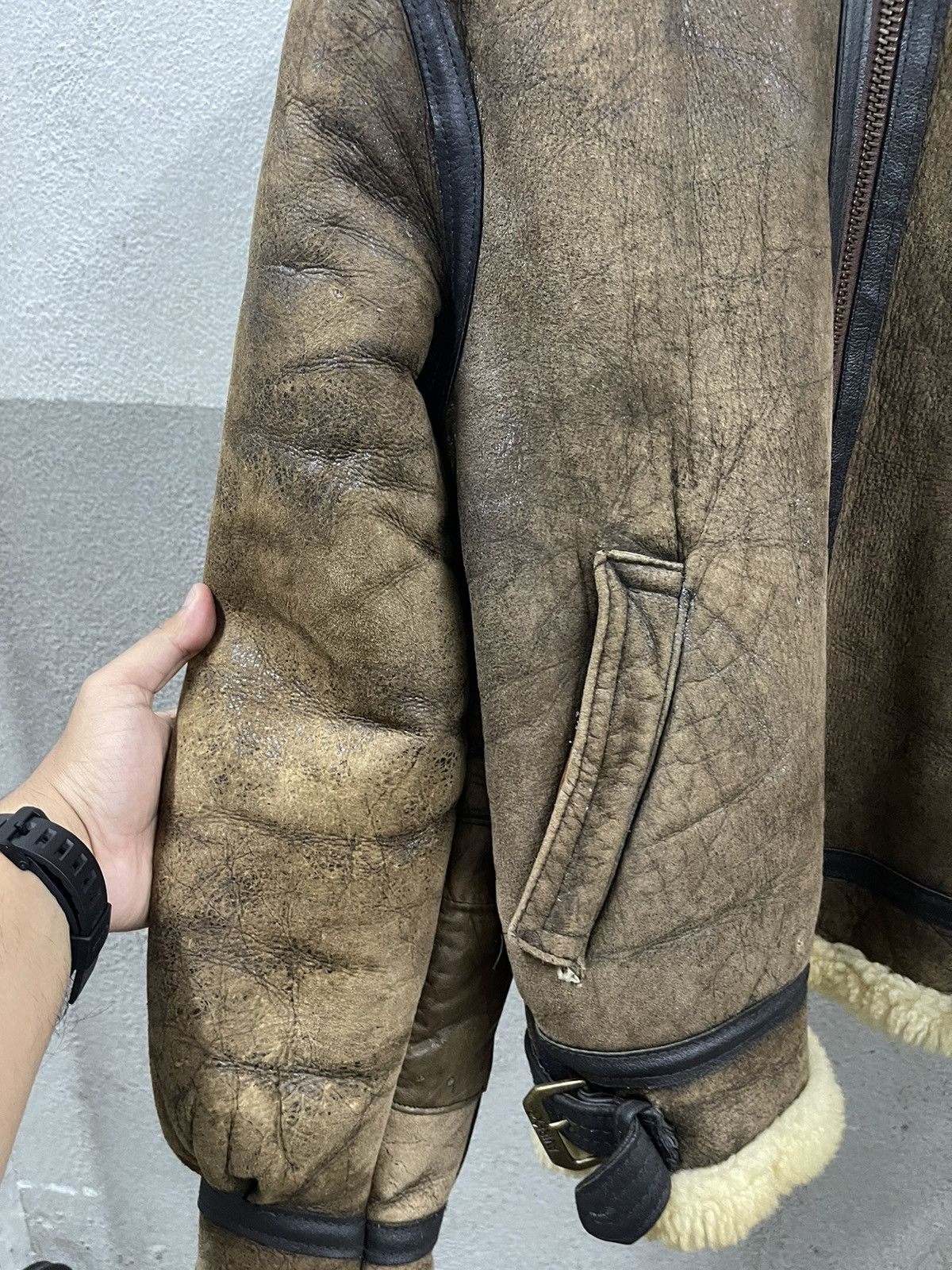 Avirex Vintage 1986 Avirex B-3 Shearling Sheepskin Flight Jacket Size US S / EU 44-46 / 1 - 4 Thumbnail