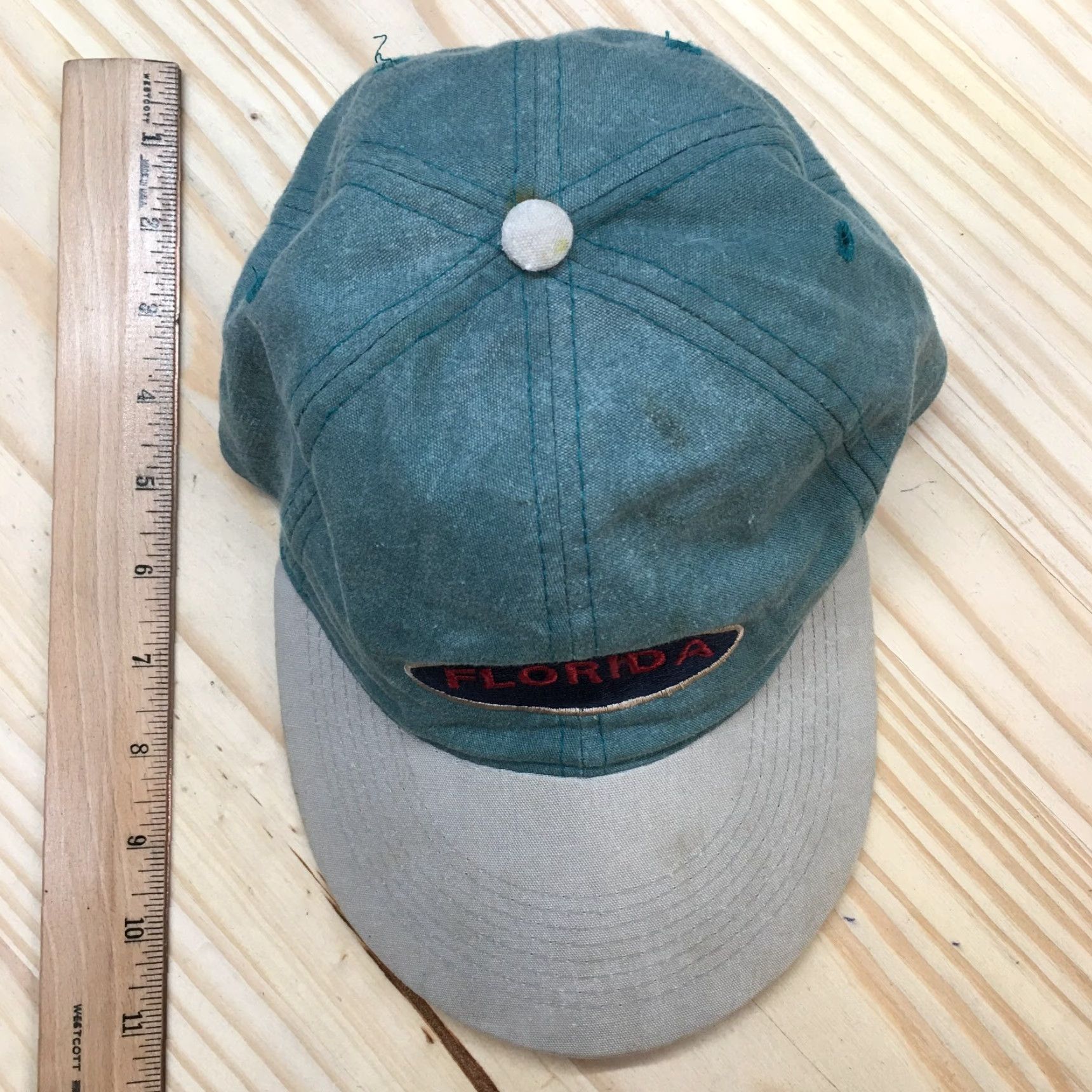 Vintage Willco Imports Florida Baseball Cap Hat Mens Green Gray One Size Fits All Cotton Canvas Adjustable Breathable Lightweight Caps Size ONE SIZE - 3 Thumbnail
