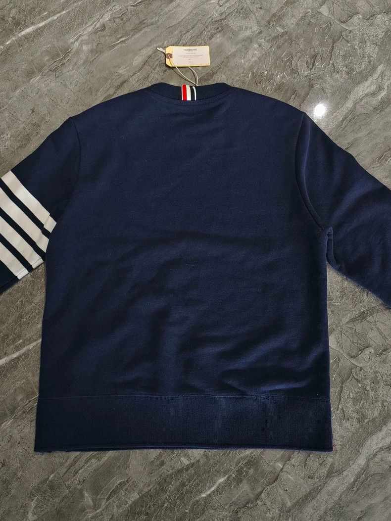 Thom Browne Thom Browne Dark blue hoodie with round collar Size US M / EU 48-50 / 2 - 2 Thumbnail