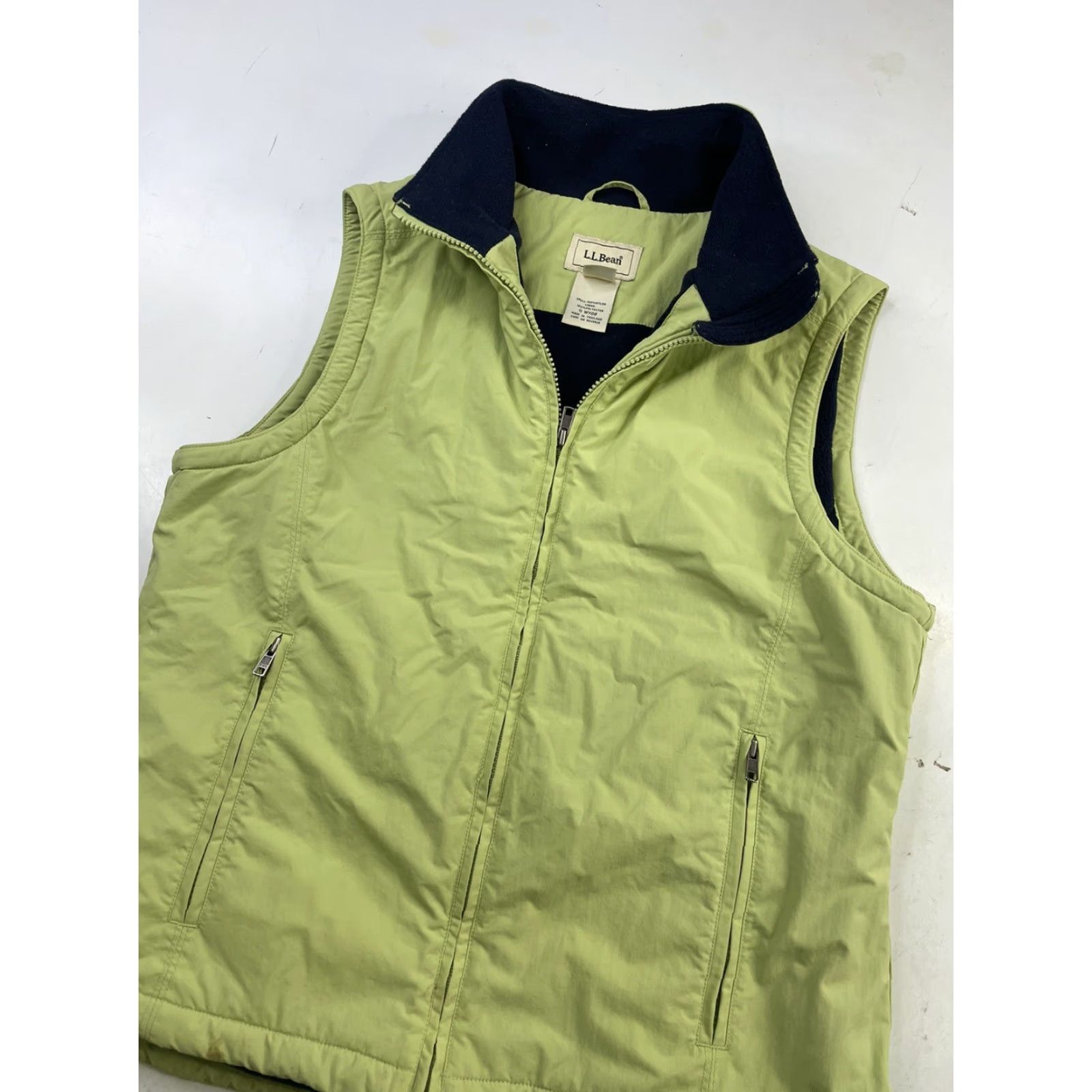 Vintage L.L. Bean Vest Womens Medium Reg Green Nylon Fleece Lined 0WY09 Size M / US 6-8 / IT 42-44 - 2 Thumbnail