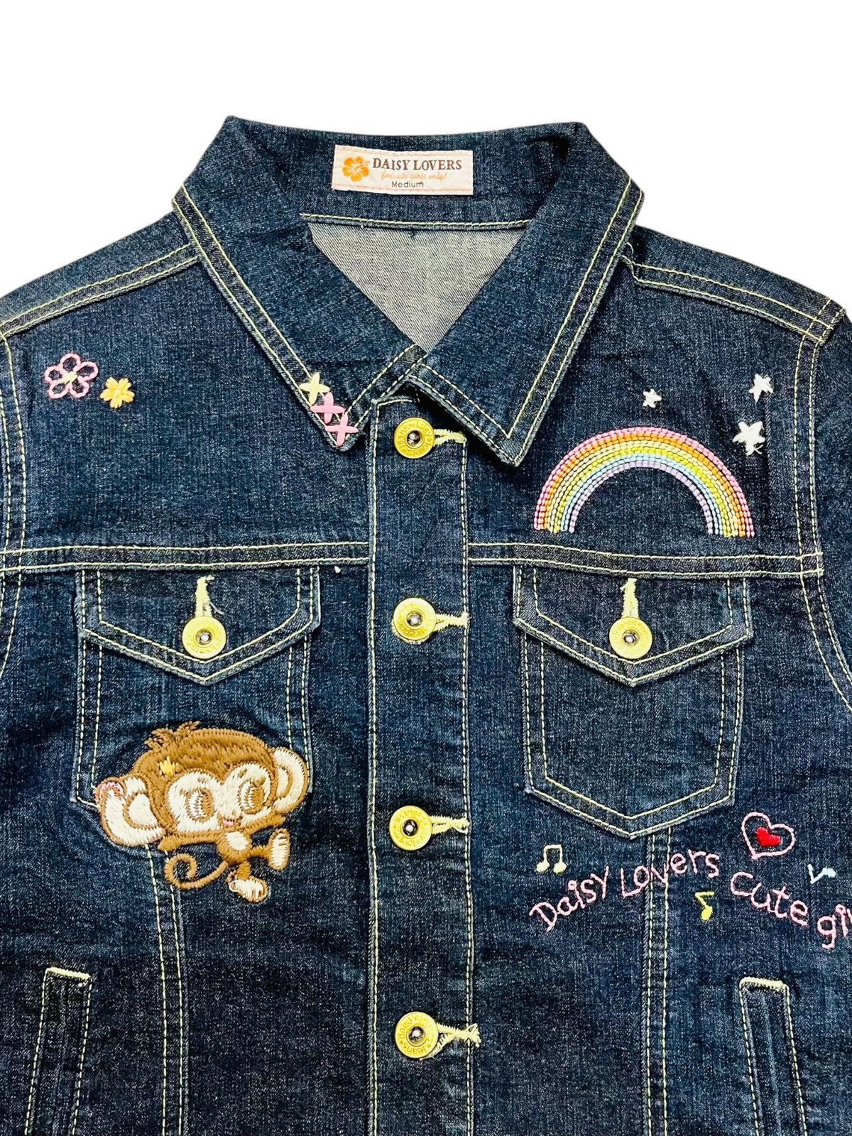 Angel Blue 2000s Daisy Lovers - Monkey Mascots Denim Jacket Size M / US 6-8 / IT 42-44 - 7 Thumbnail