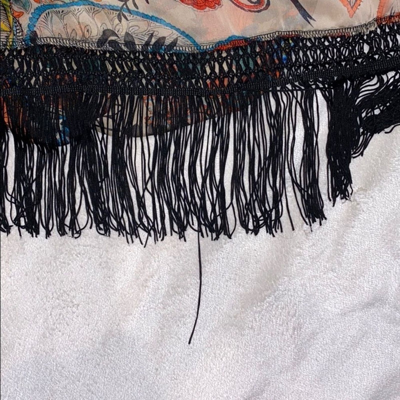 Other Sans Souci Boho Floral Kimono with Black Tassels | Size M Size M / US 6-8 / IT 42-44 - 3 Thumbnail