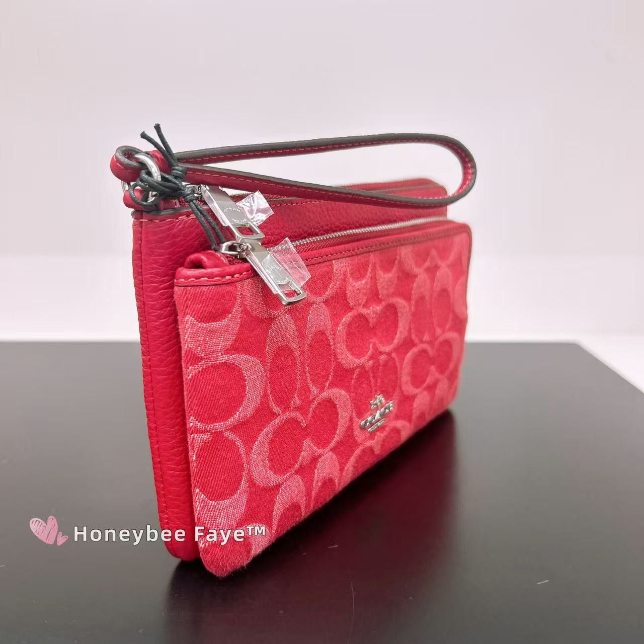 Coach Double Zip Wallet In Signature Denim CDN22 Size ONE SIZE - 3 Thumbnail