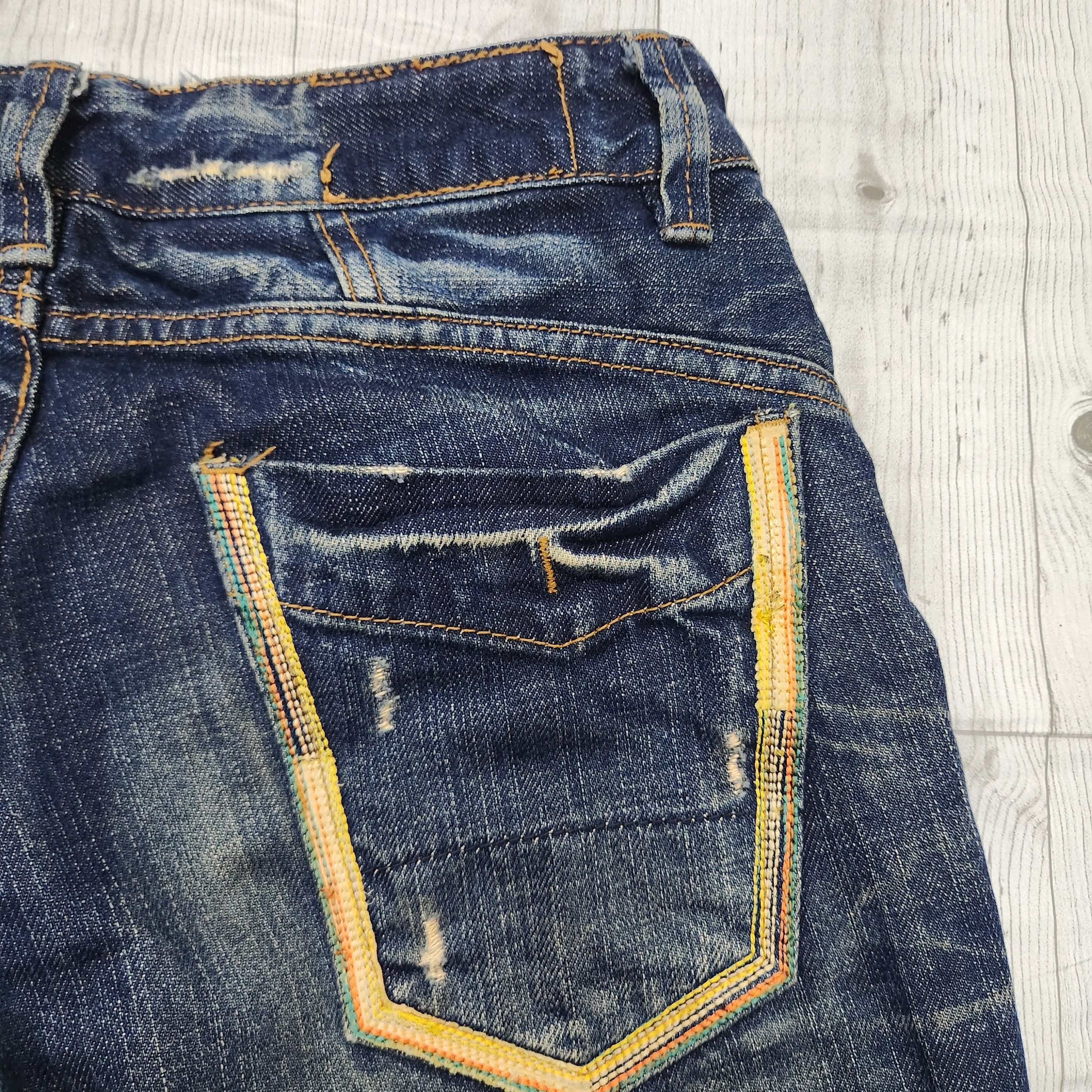 Denim & Co. × Japanese Brand Flared Denim & Co Red Pepper Thrashed Jeans Size US 28 / EU 44 - 14 Thumbnail