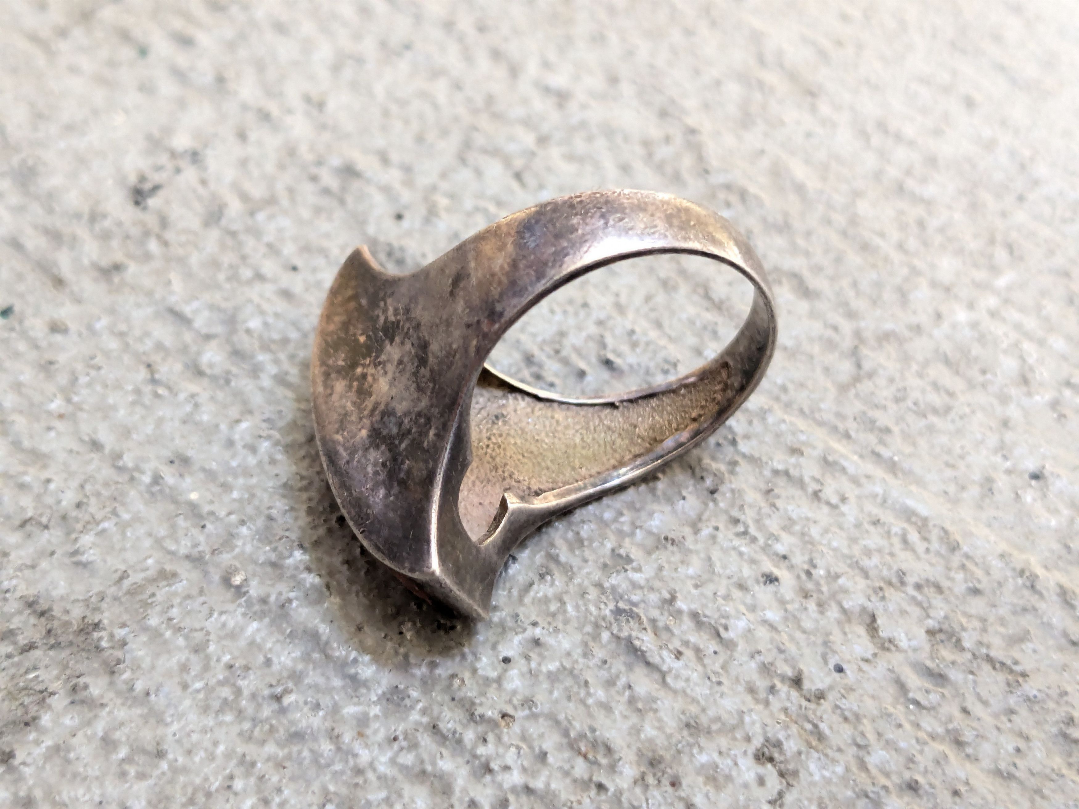 Jewelry × Sterling Silver Vintage Sterling Silver Ring Rhodochrosite 6 Modern Abstract Size ONE SIZE - 5 Thumbnail