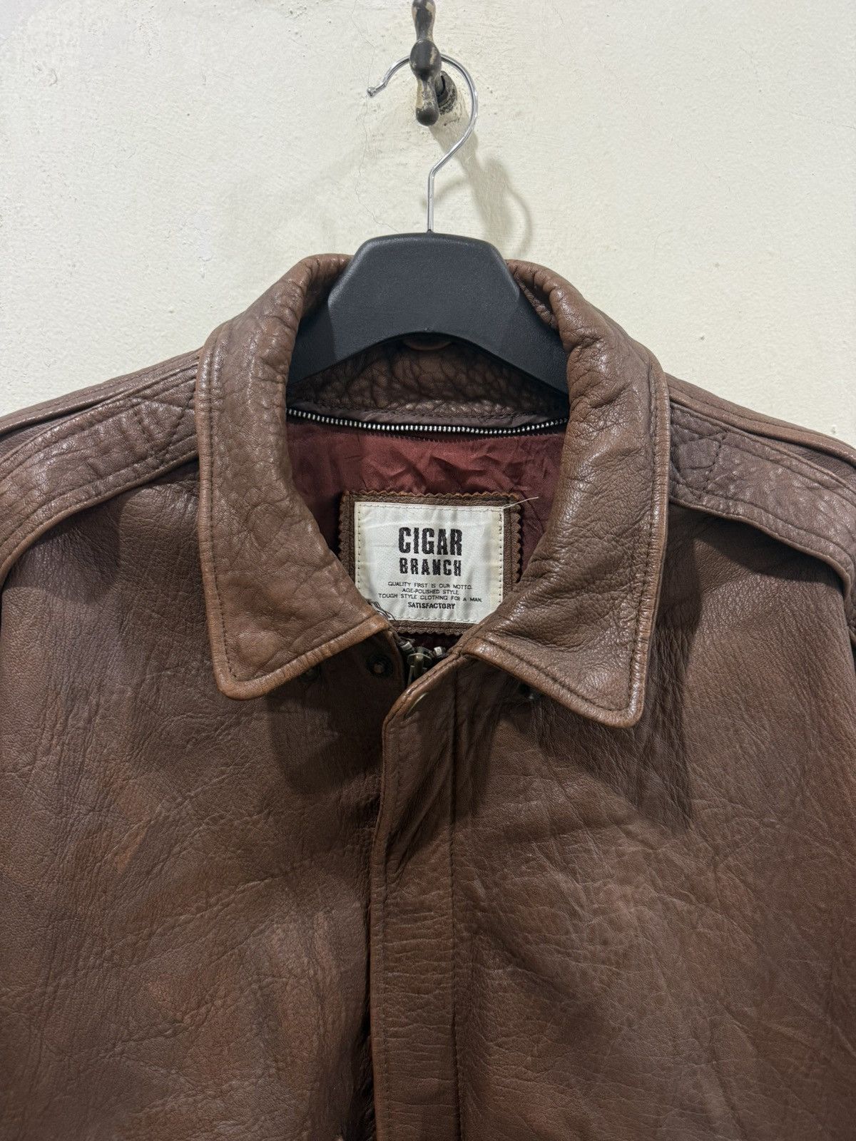 Vintage VTG Cigar Branch Aviator Leather Jacket Size US L / EU 52-54 / 3 - 4 Thumbnail