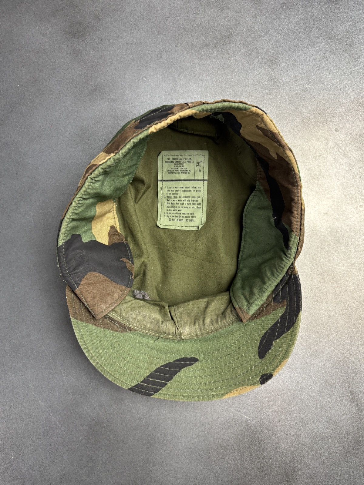 Vintage 1980s Army Cap Vintage Military Hat Woodland Proper Ear Flap Size ONE SIZE - 4 Thumbnail