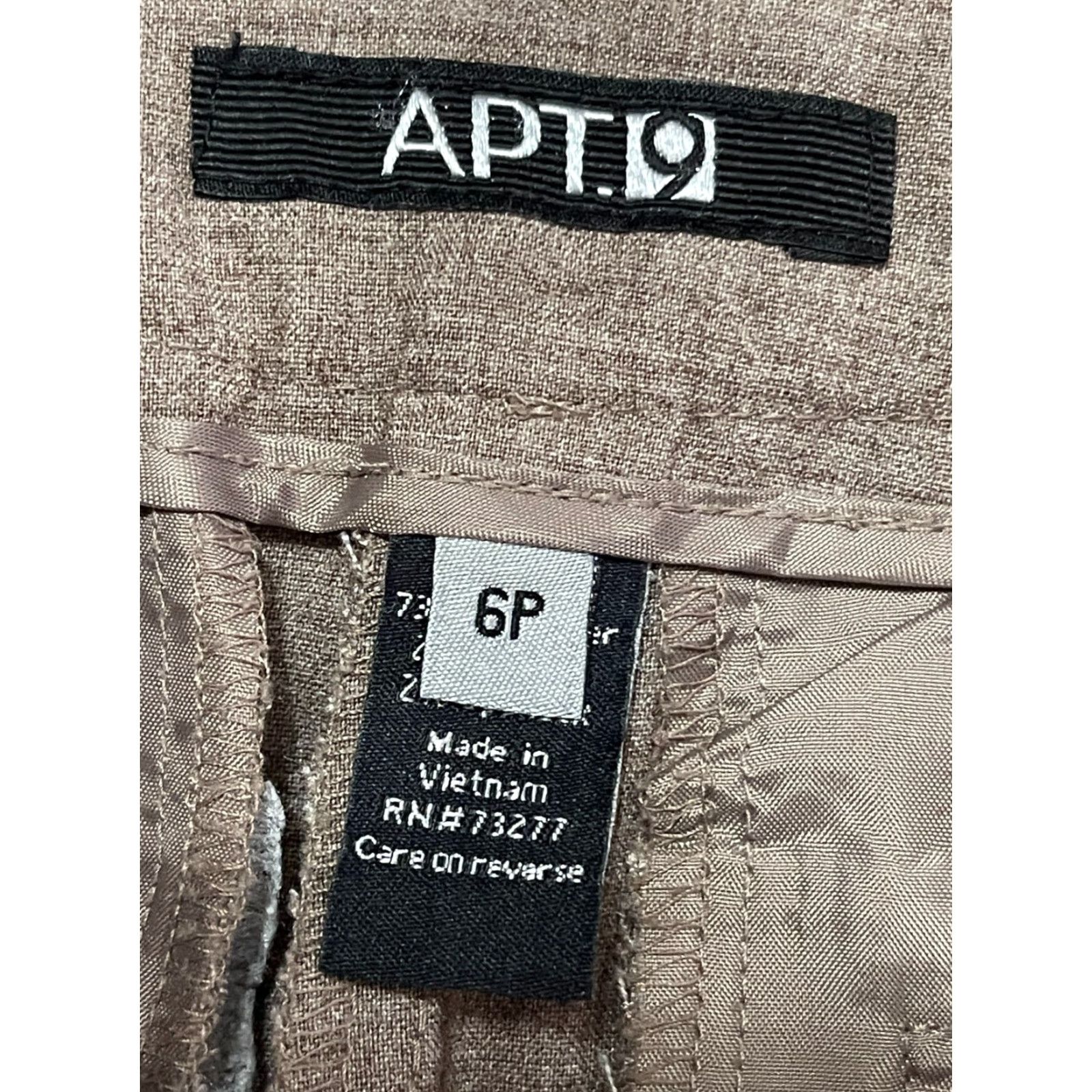 Apt. 9 Apt. 9 Pants Womens 6P Brown Dress Pants Straight Leg Casual Solid Petite 29in Inseam Men? No gender end: Womens Size 28" / US 6 / IT 42 - 5 Thumbnail