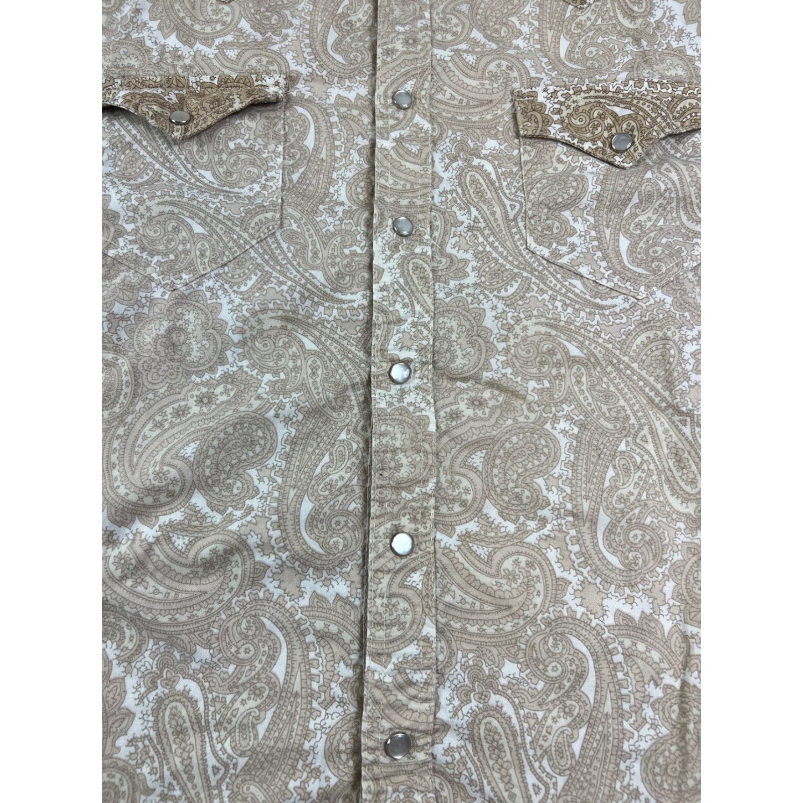 Express Express Western Button-Up Shirt L Mens Paisley Pearl Snap Beige Large Size US L / EU 52-54 / 3 - 3 Thumbnail